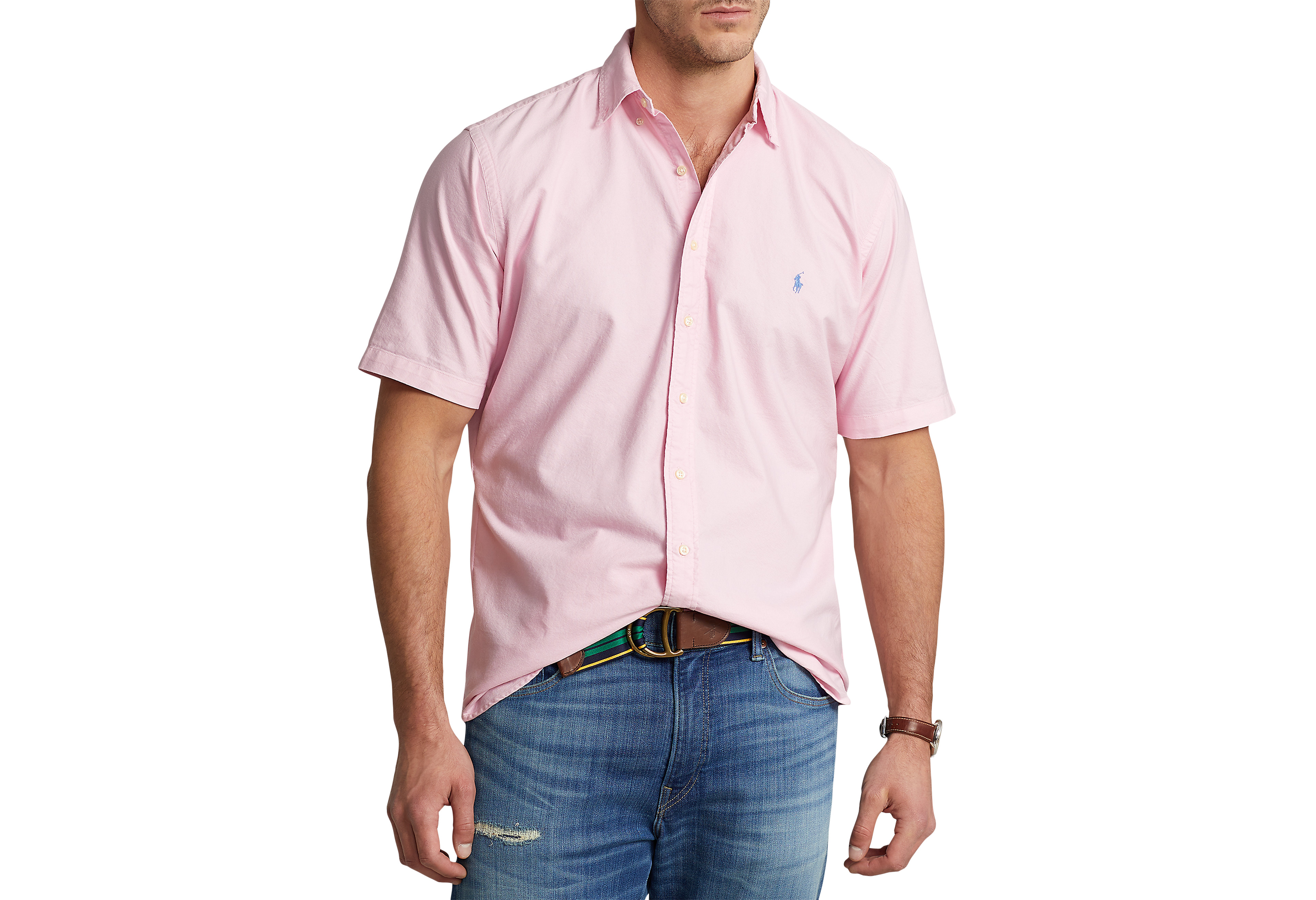 Classic Fit Garment-Dyed Solid Oxford Sport Shirt