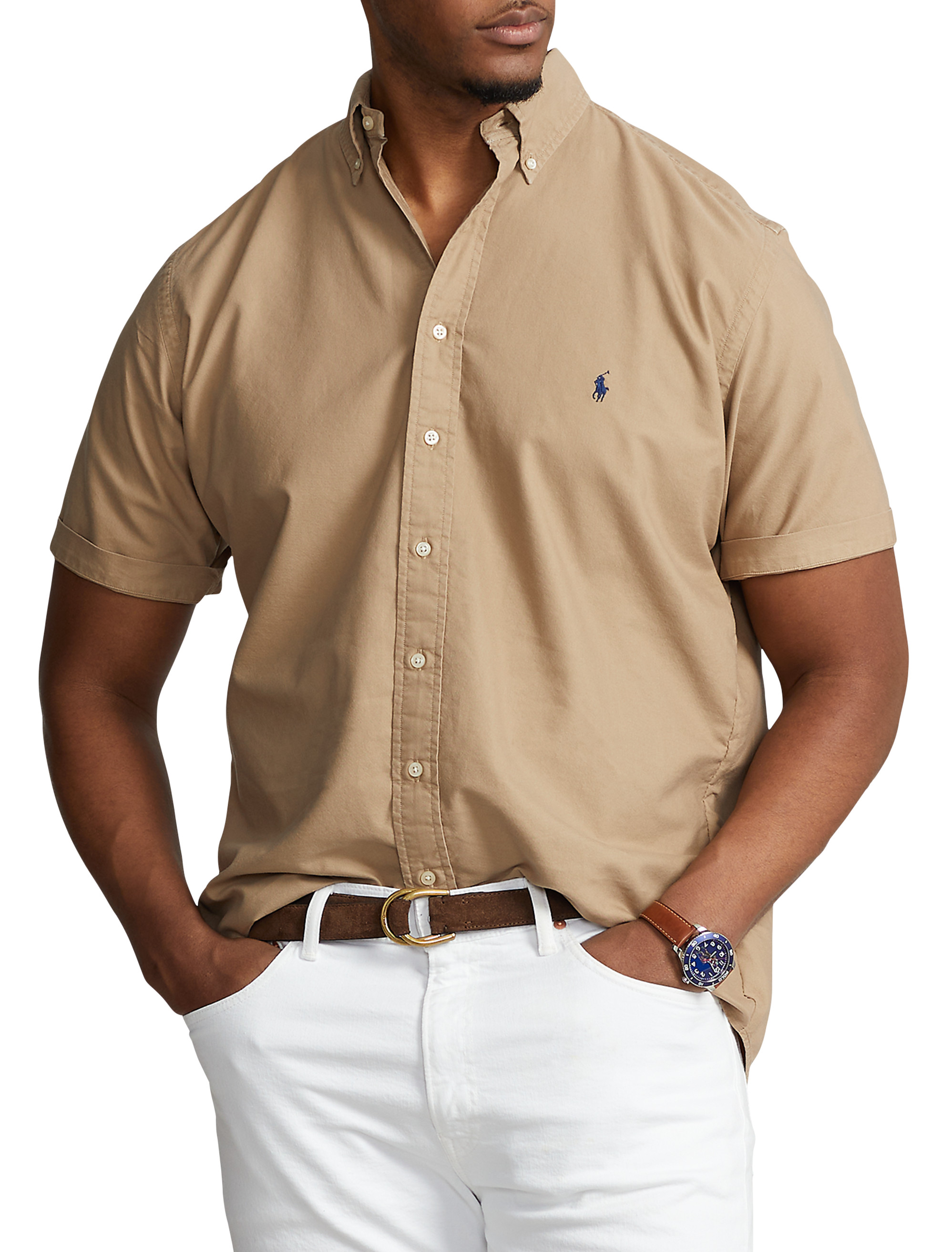 Ralph lauren men solid sport oxford shirt best sale