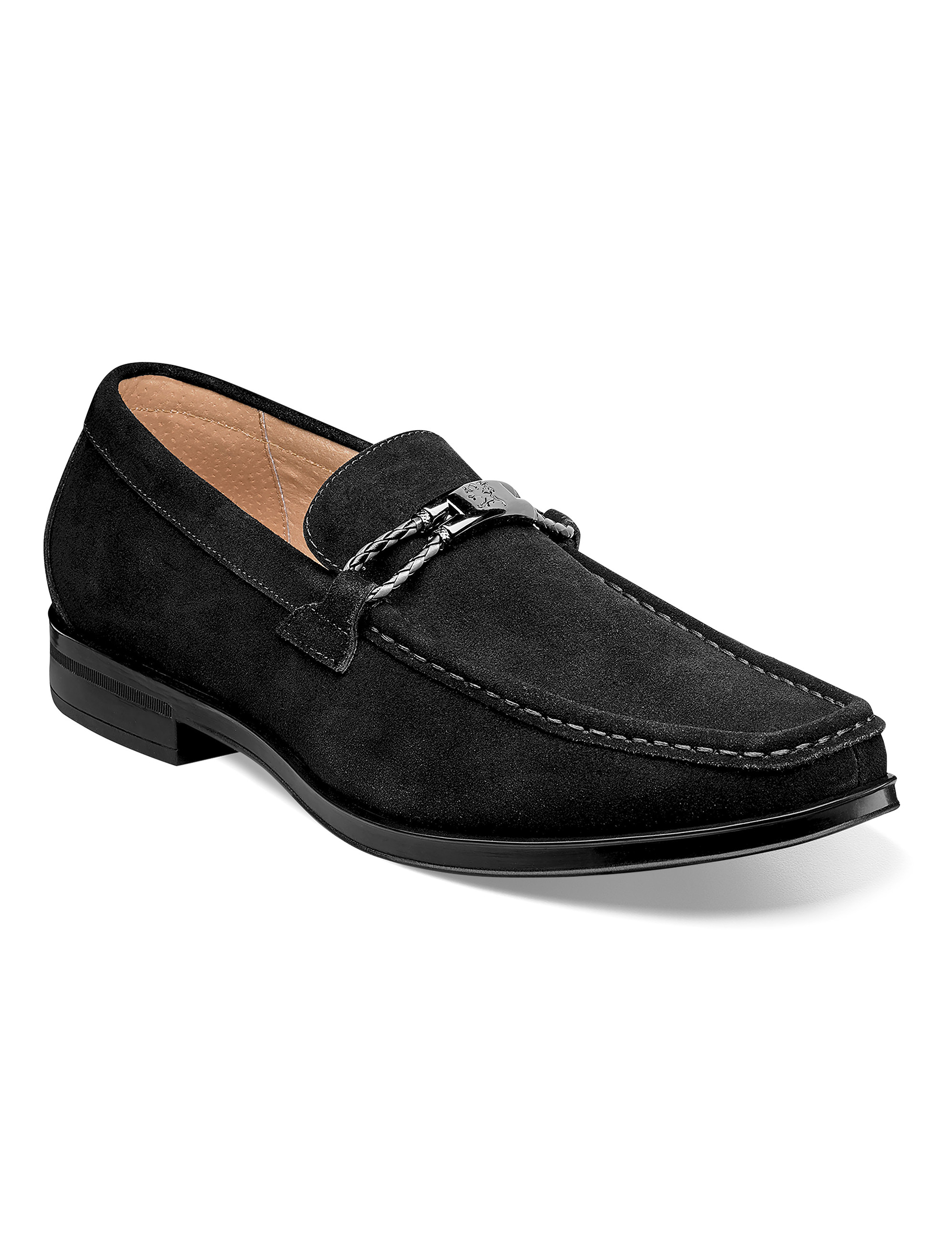 black stacy adams dress shoes Black Stacy Adams Sandals with Croco Print – Step 'N Style main image 0