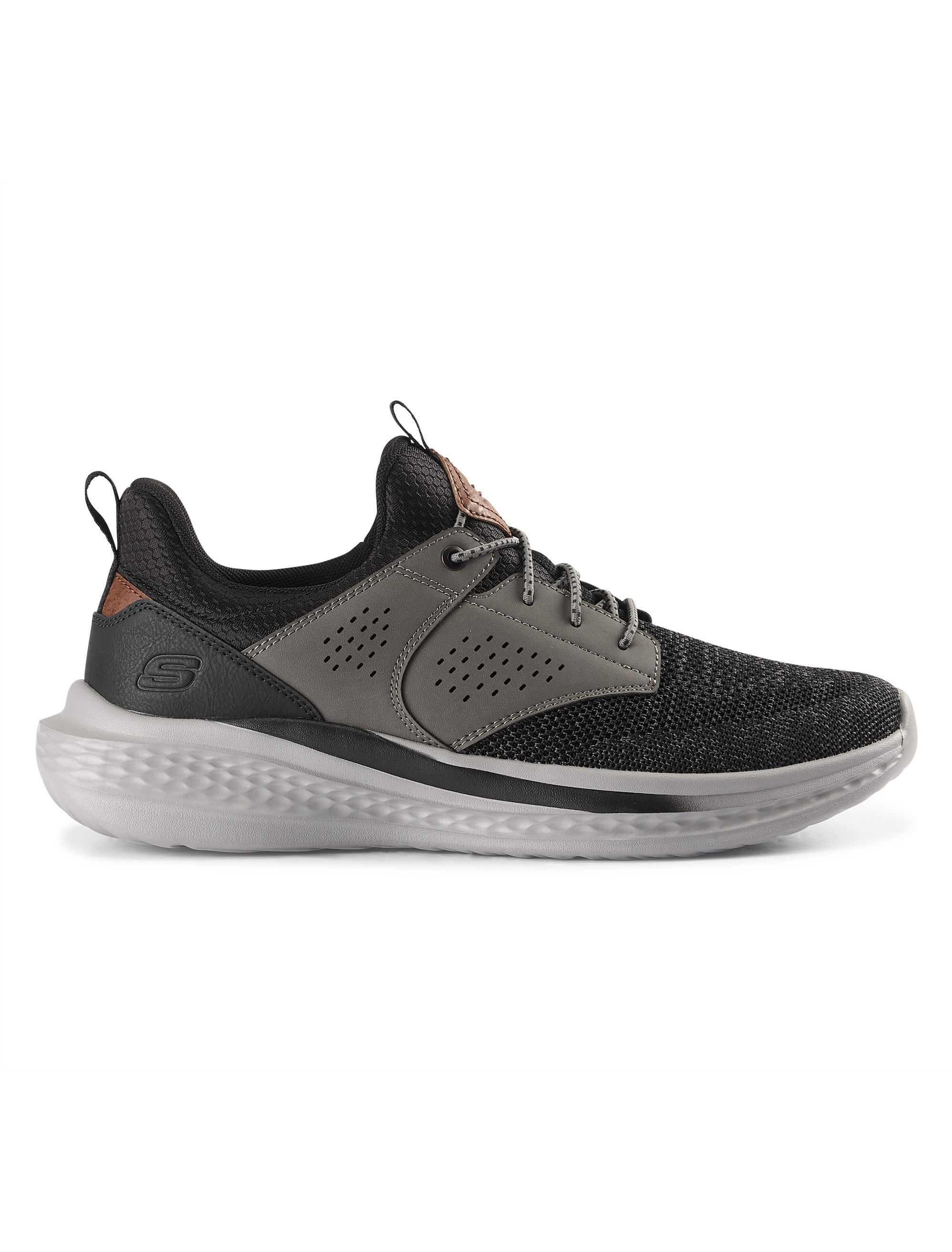 Skechers Men's Relaxed Fit: Slade - Breyer Sneaker | Size 13.0 Extra Wide | Black/Gray | Vegan