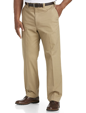 Oak Hill by DXL Big and Tall Flat-Front Premium Stretch Twill Pants