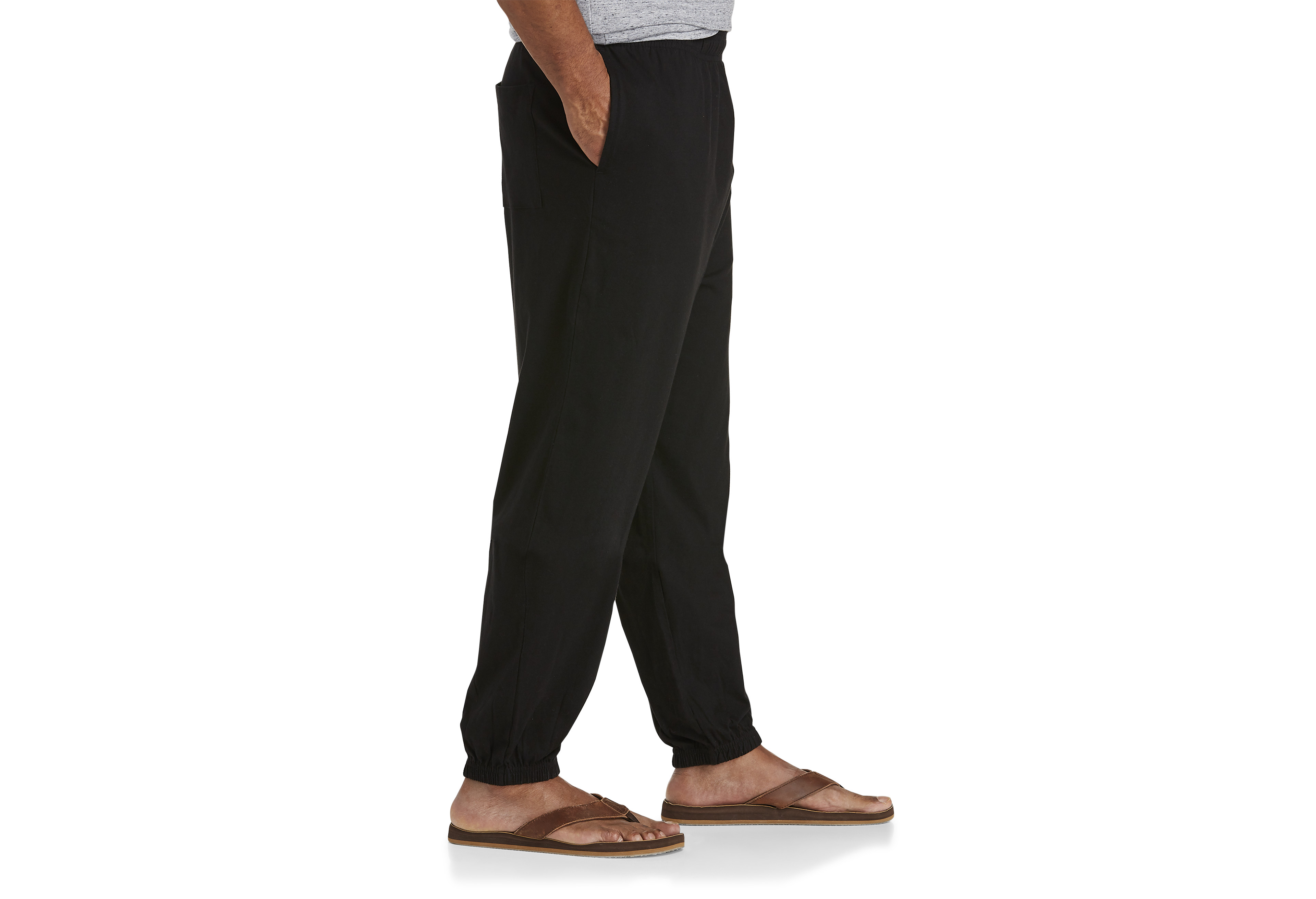 Cinched-Hem Jersey Pants