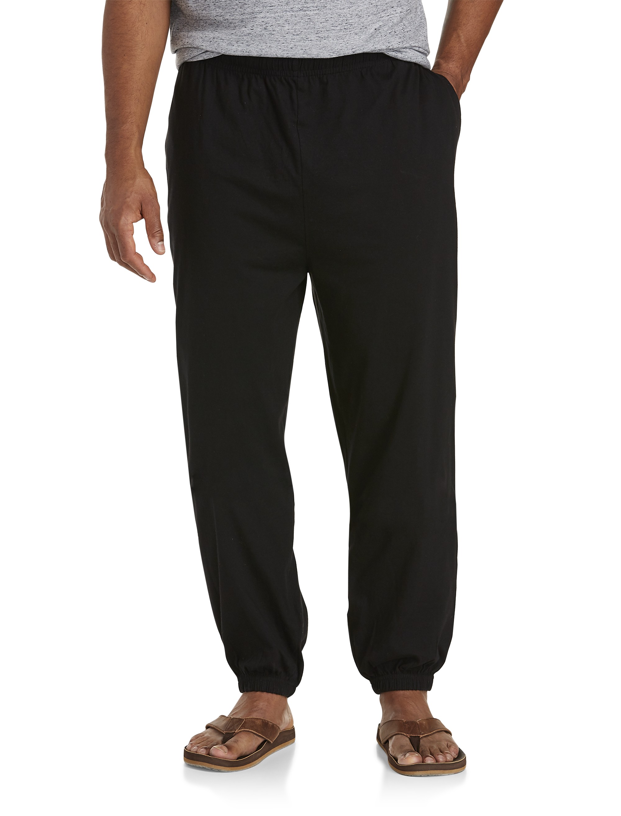 Cinched-Hem Jersey Pants