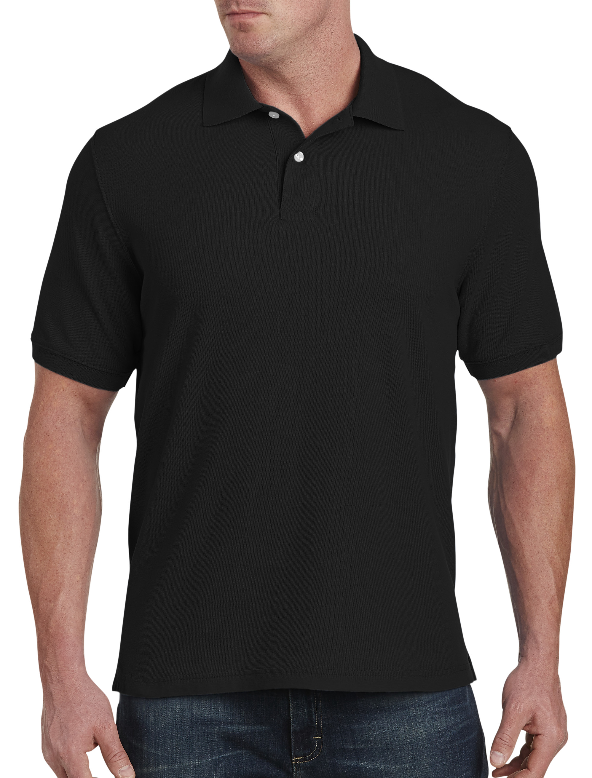 UPC 717151011518 product image for Big & Tall Harbor Bay Piqu Polo Shirt - Black | upcitemdb.com