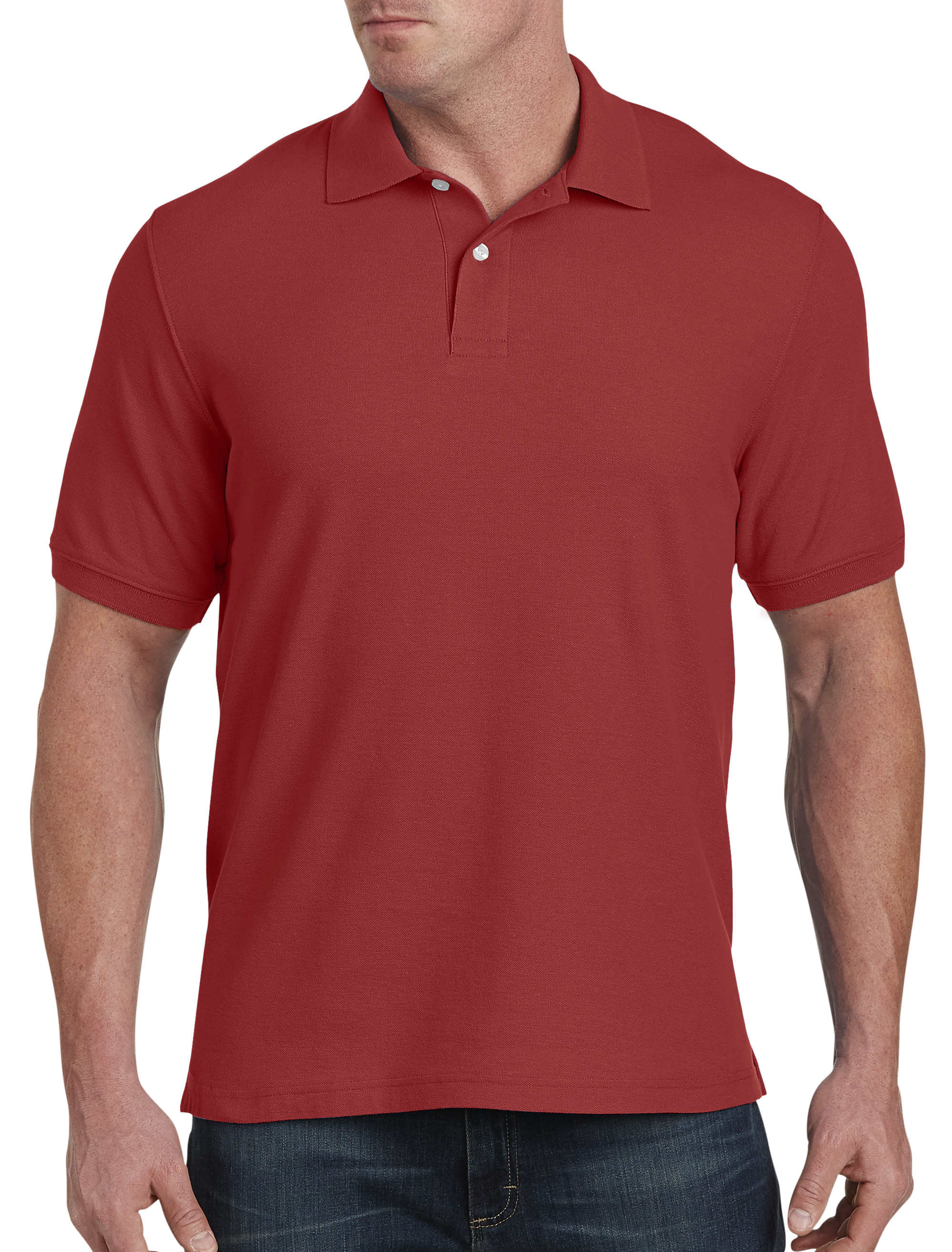 Harbor Bay by DXL Men s Big and Tall Piqu Polo Shirt Red 3XL