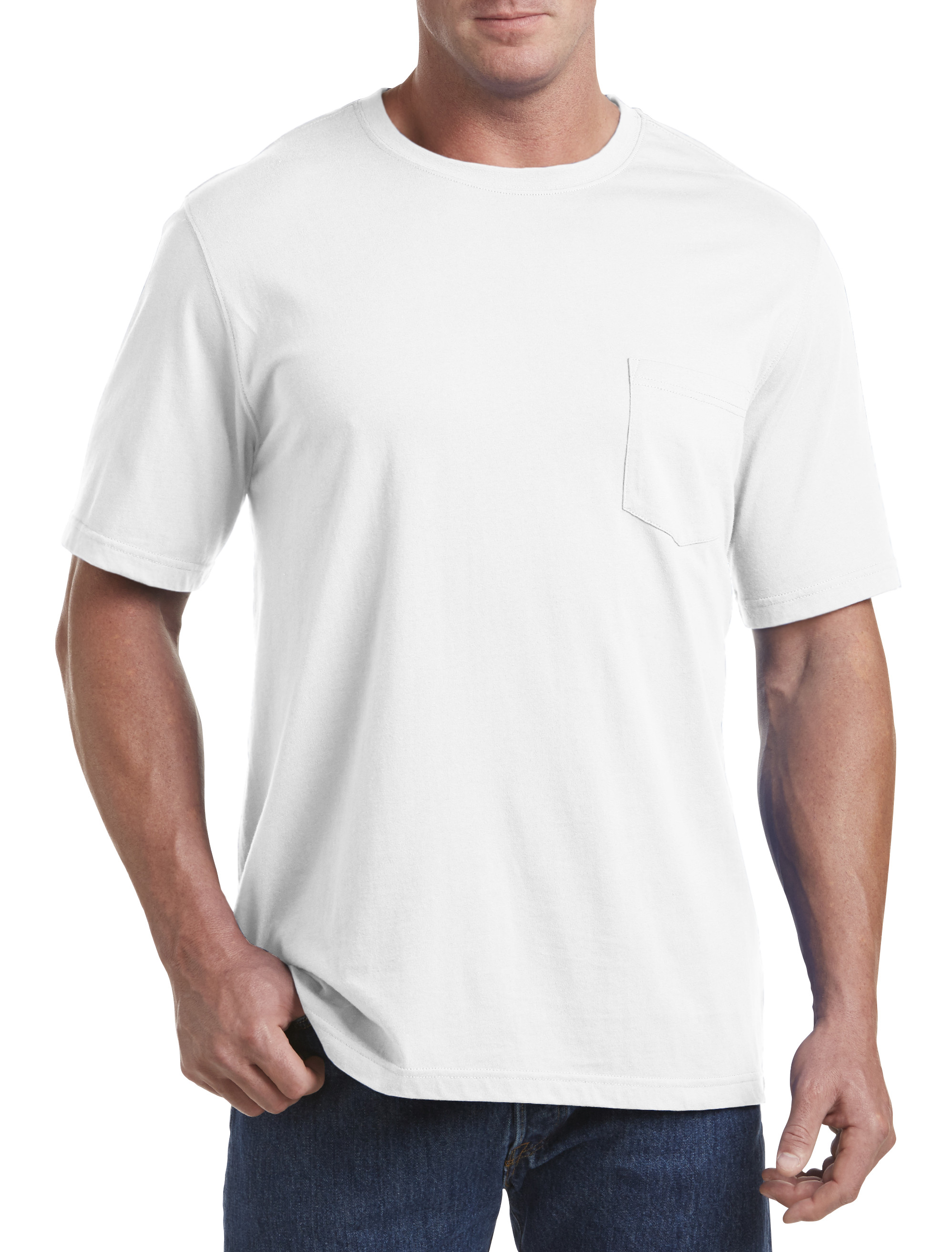 Pocket Crew Neck T-Shirts for Big Men 3XL-8XL