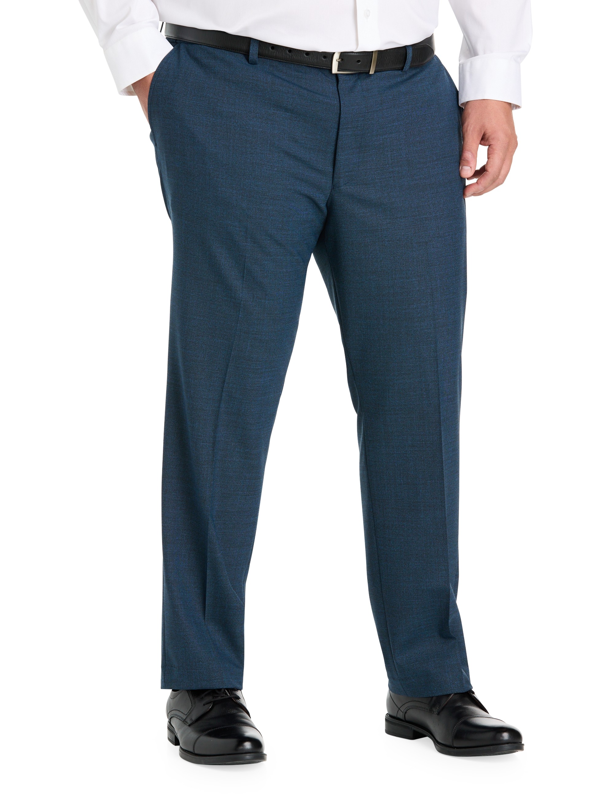 Performance Mélange Flat-Front Suit Pants