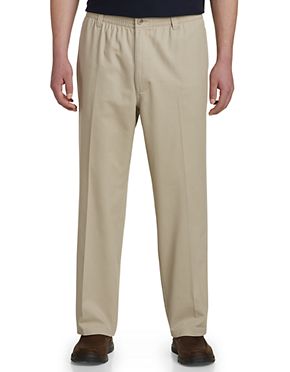 Essentials Mens Big & Tall Relaxed-fit Casual Stretch Khaki Pant fit by DXL fit by DXL