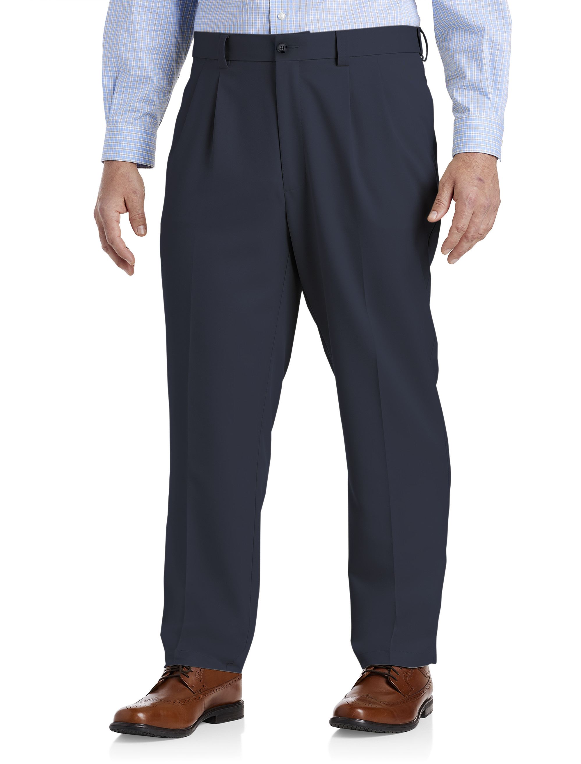 Big + Tall | Oak Hill Waist-Relaxer Pleated Microfiber Pants | DXL