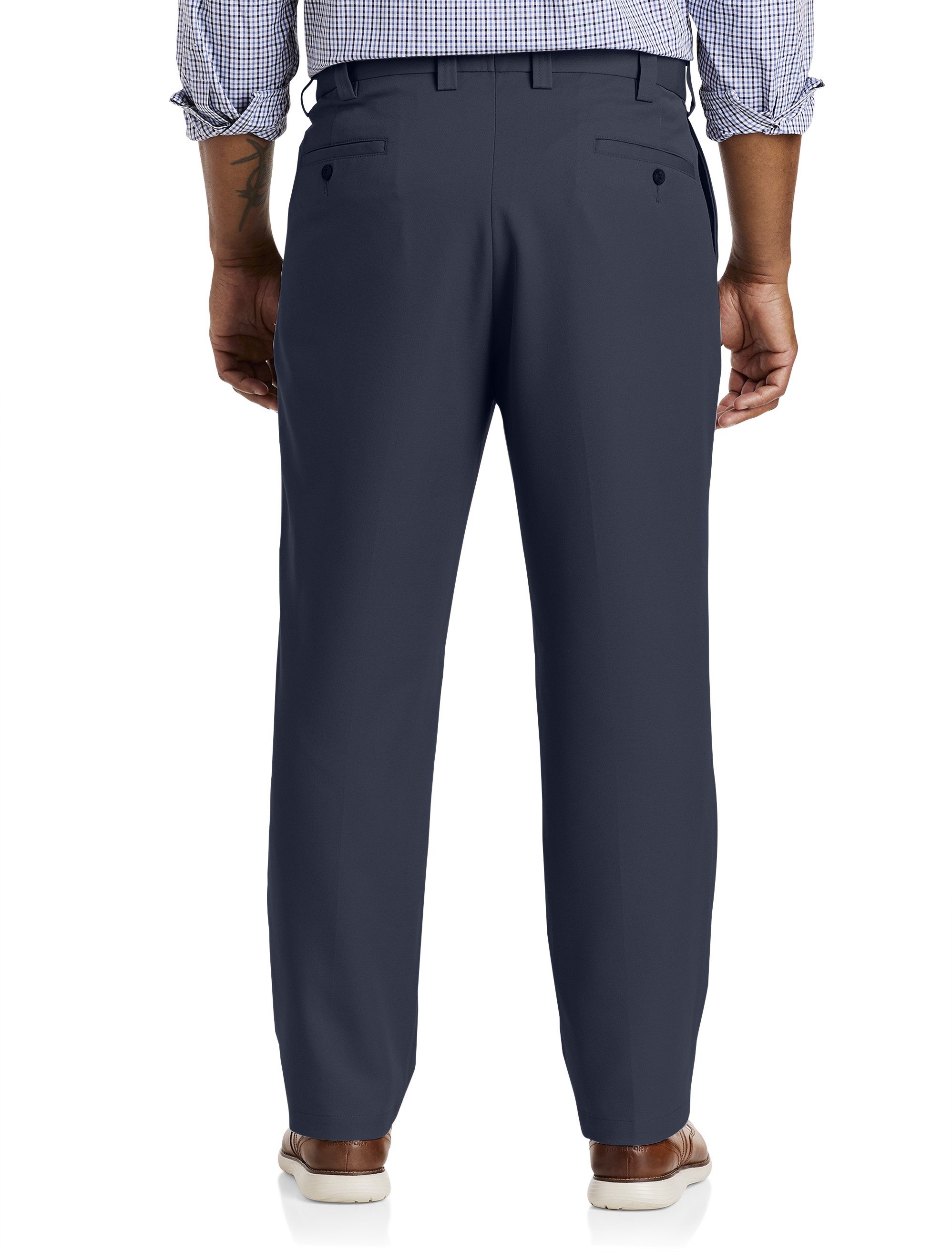 Big + Tall | Oak Hill Waist-Relaxer Pleated Microfiber Pants | DXL