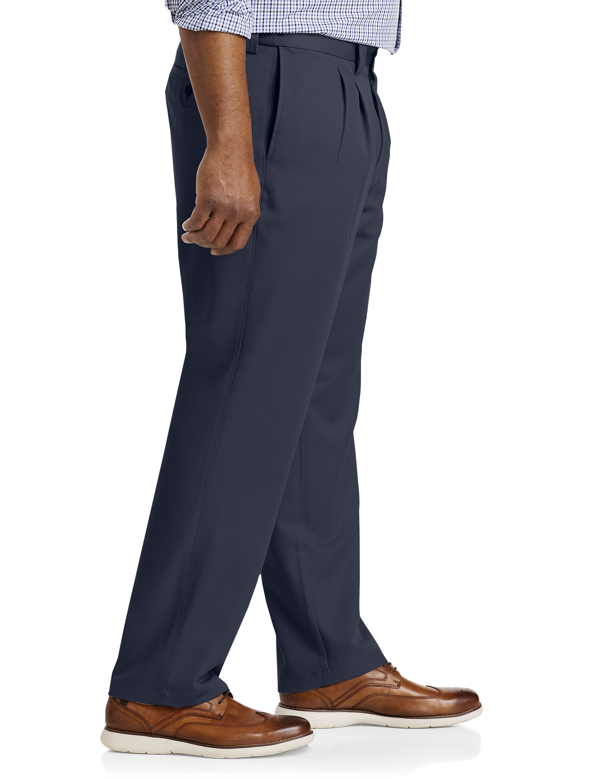 Big + Tall | Oak Hill Waist-Relaxer Pleated Microfiber Pants | DXL