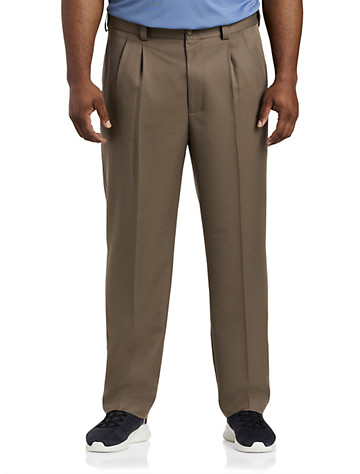 Oak Hill by DXL Big and Tall Waist-Relaxer Premium Pleated Pants