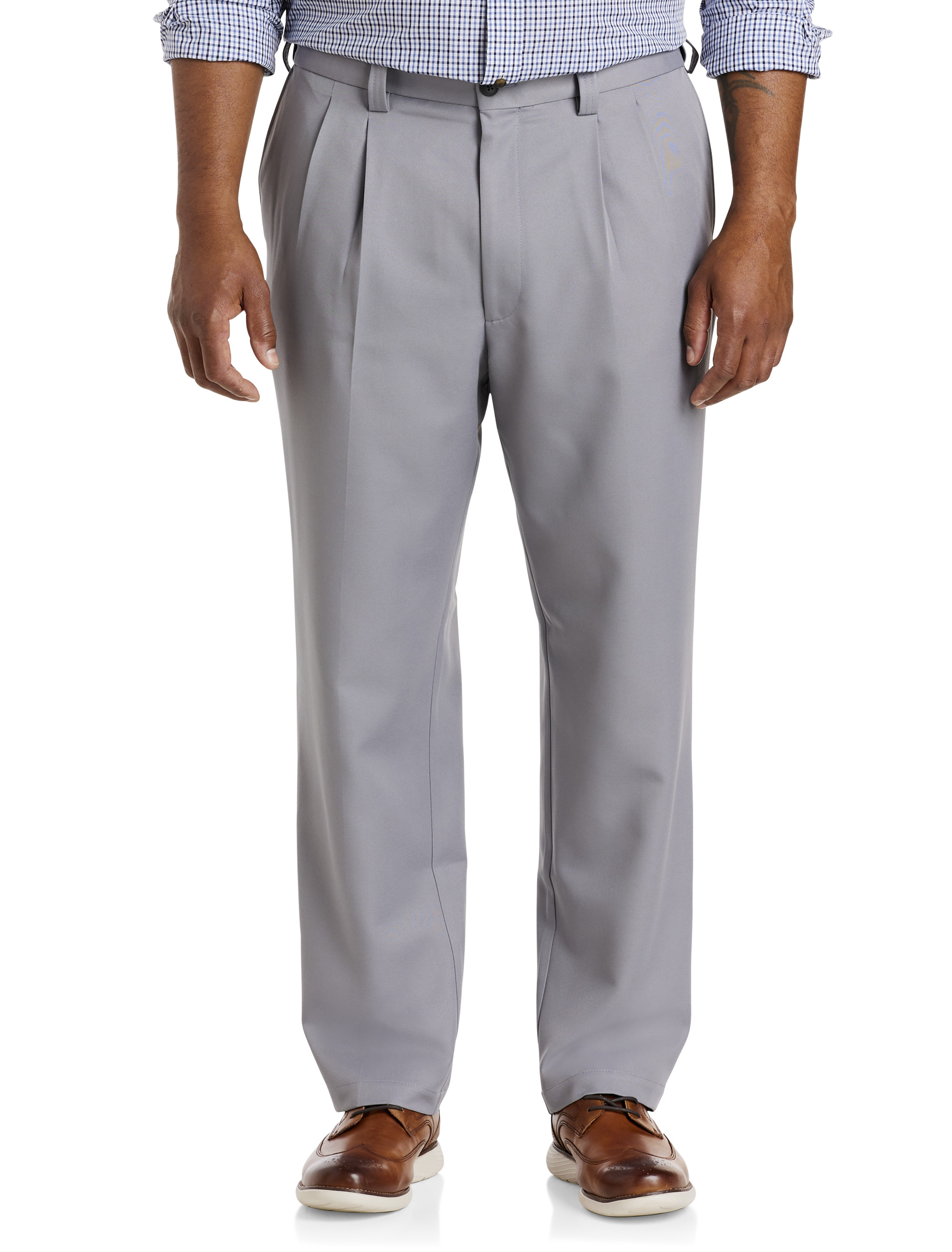 Nautica Mens Stretch Soft Twill Classic Fit Pants, Grey, 38 x 34