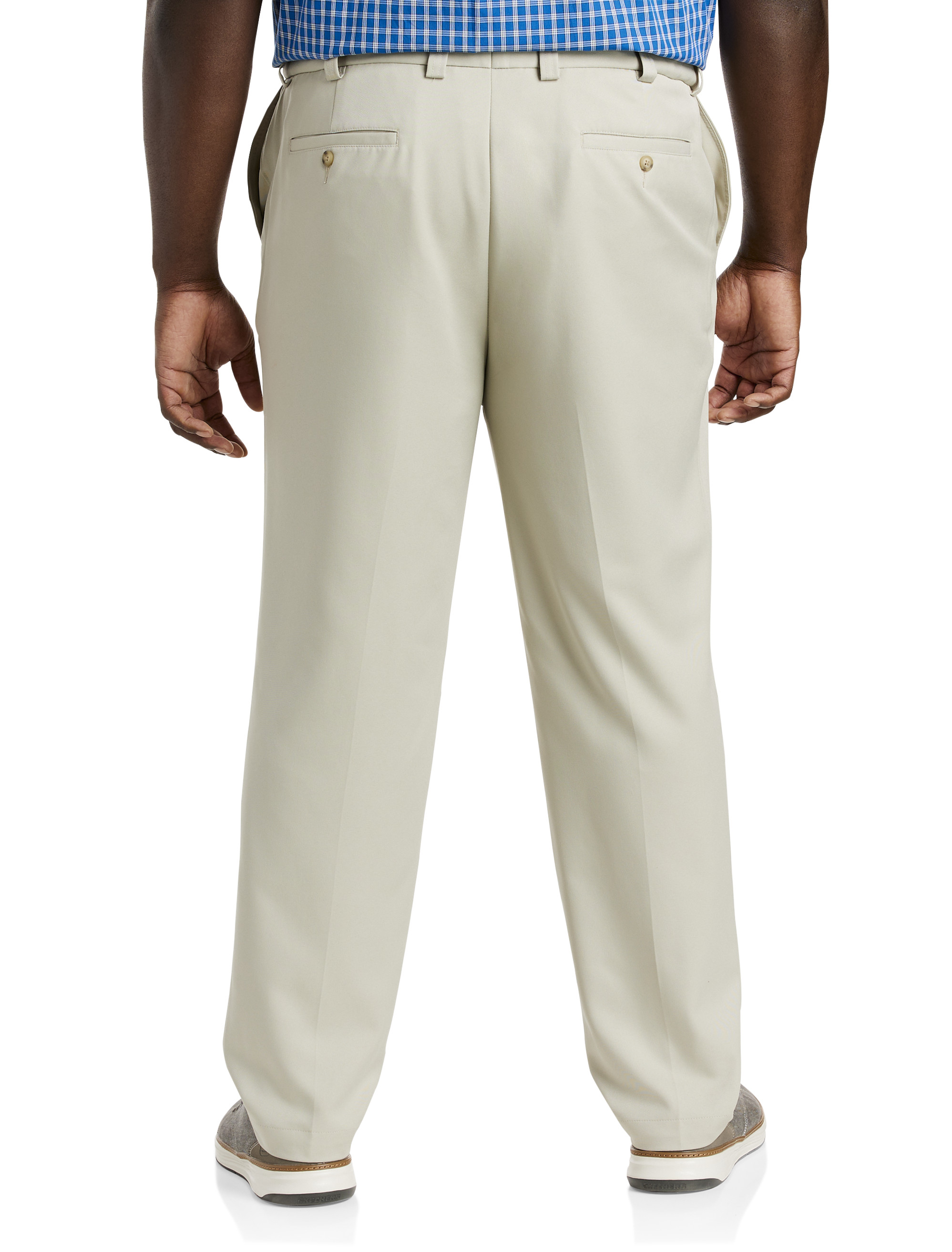 DXL Men's Big & Tall Waist-Relaxer Dress Pants - Charcoal Pleated Suit Pants (54x30)