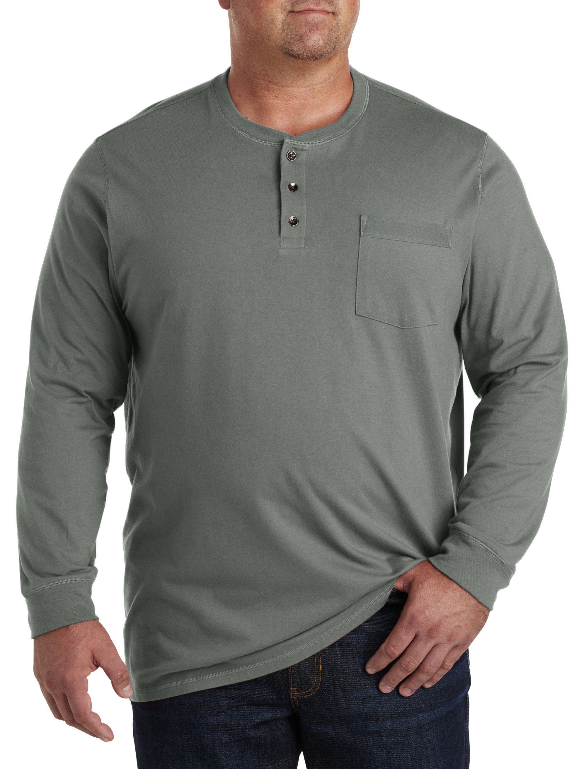 Long-Sleeve Jersey Henley Shirt - thumbnail 3