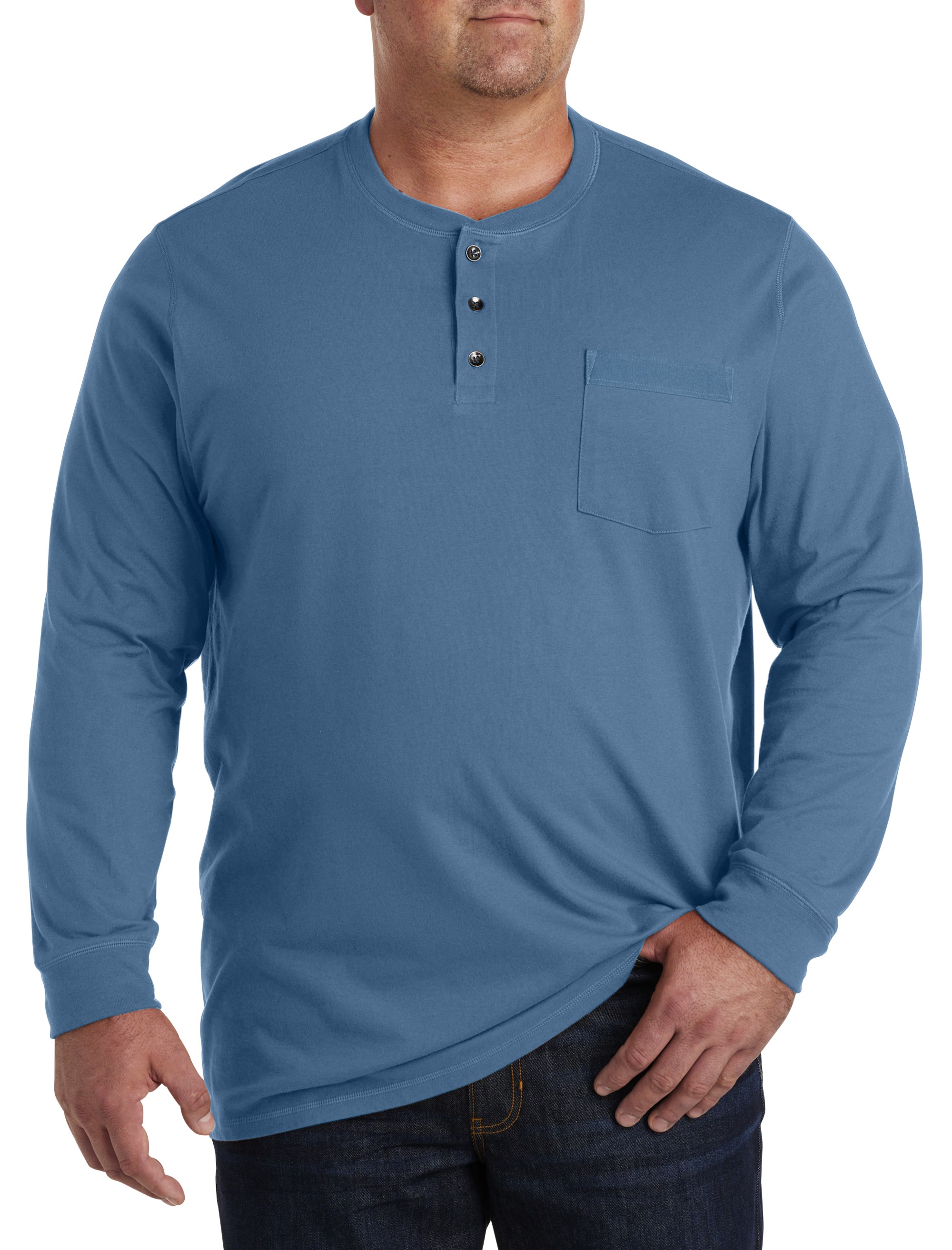 Long-Sleeve Jersey Henley Shirt