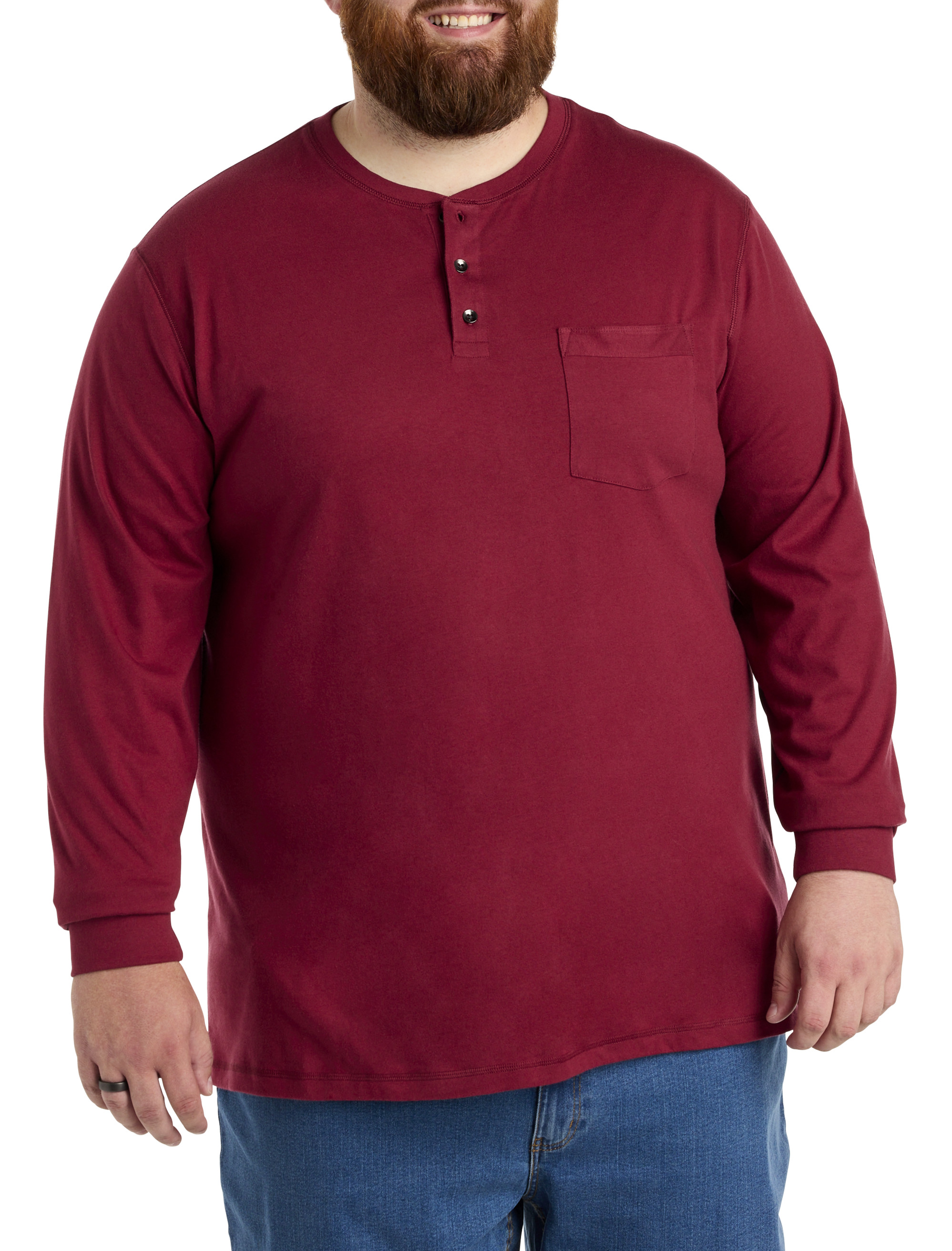 Big + Tall | Harbor Bay Long-Sleeve Jersey Henley Shirt | DXL