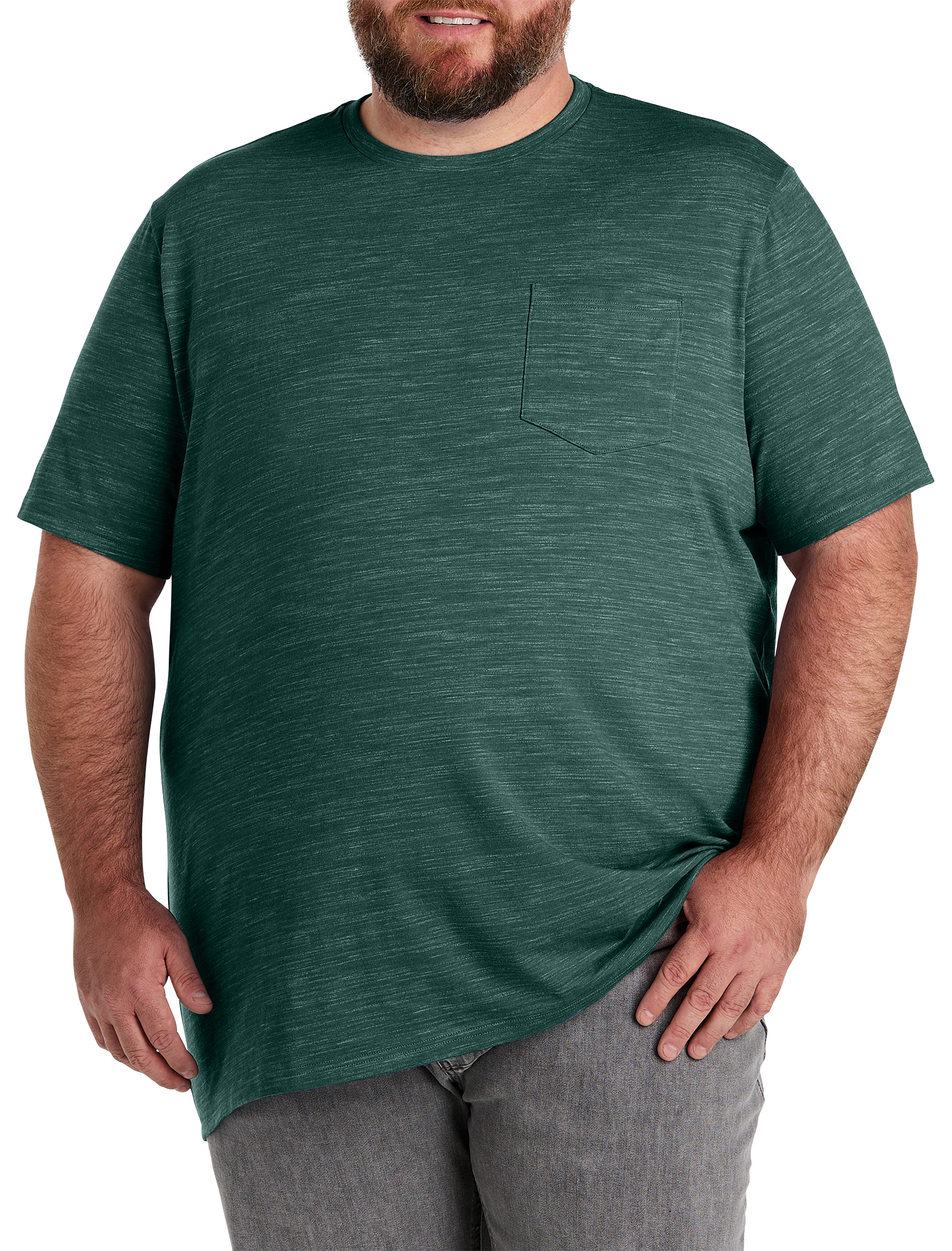 Big & Tall Men's Space Dye Pocket T-Shirt - Rainforest Sd - Size 4XL
