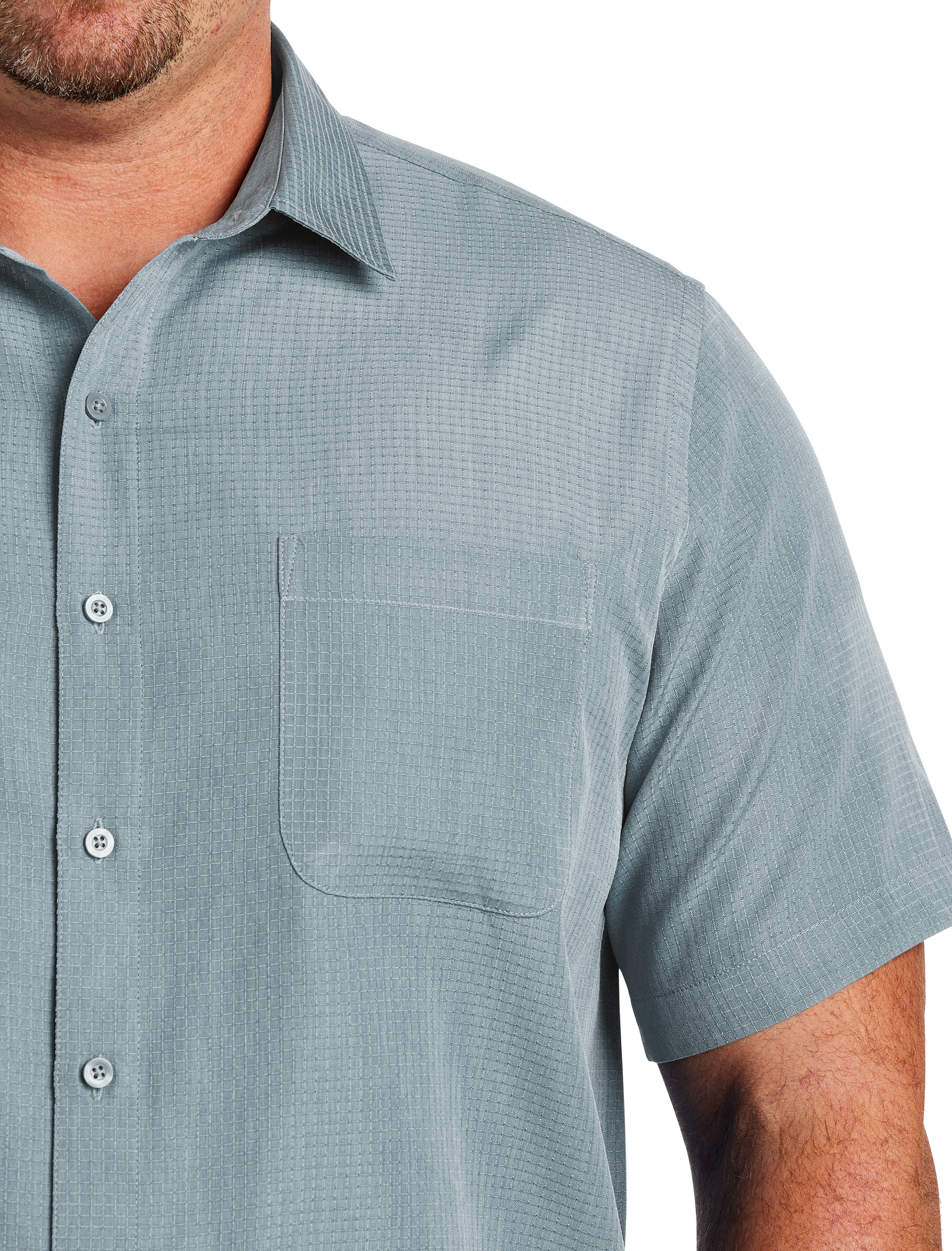 Microfiber Comfort Grid Sport Shirt