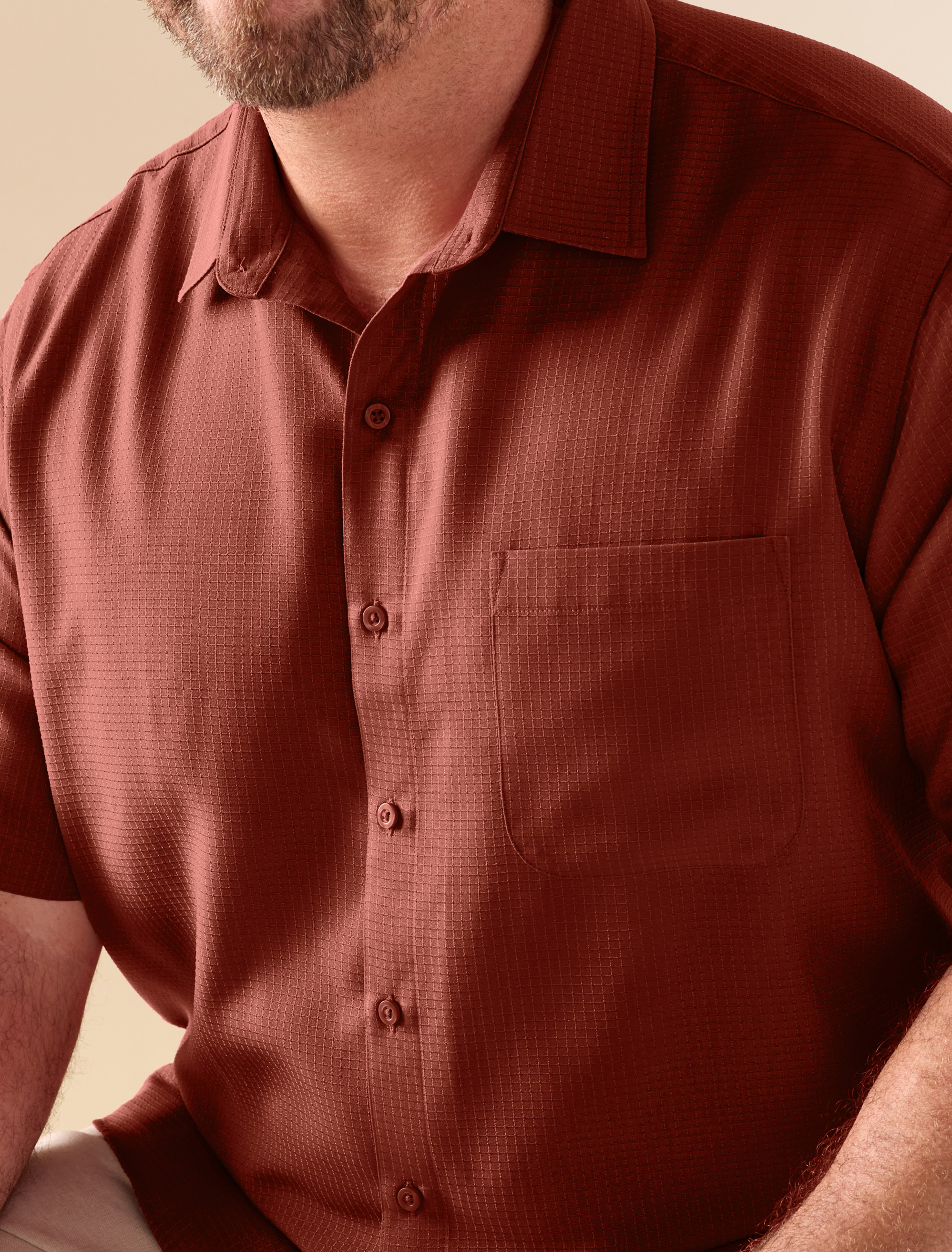 Big + Tall | Harbor Bay Microfiber Comfort Grid Sport Shirt | DXL