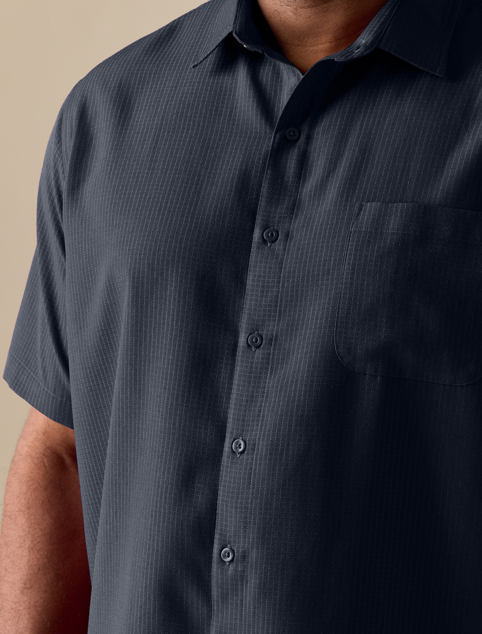 Big + Tall | Harbor Bay Microfiber Comfort Grid Sport Shirt | DXL