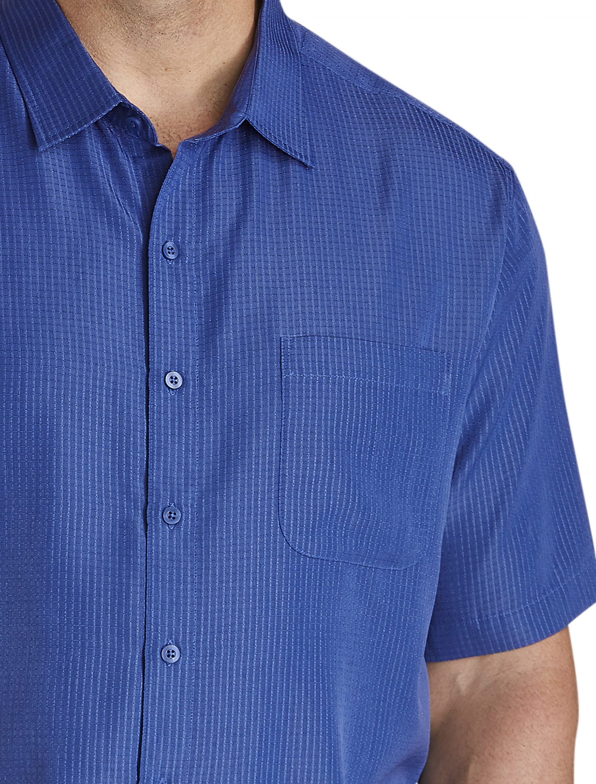 Big + Tall | Harbor Bay Microfiber Comfort Grid Sport Shirt | DXL