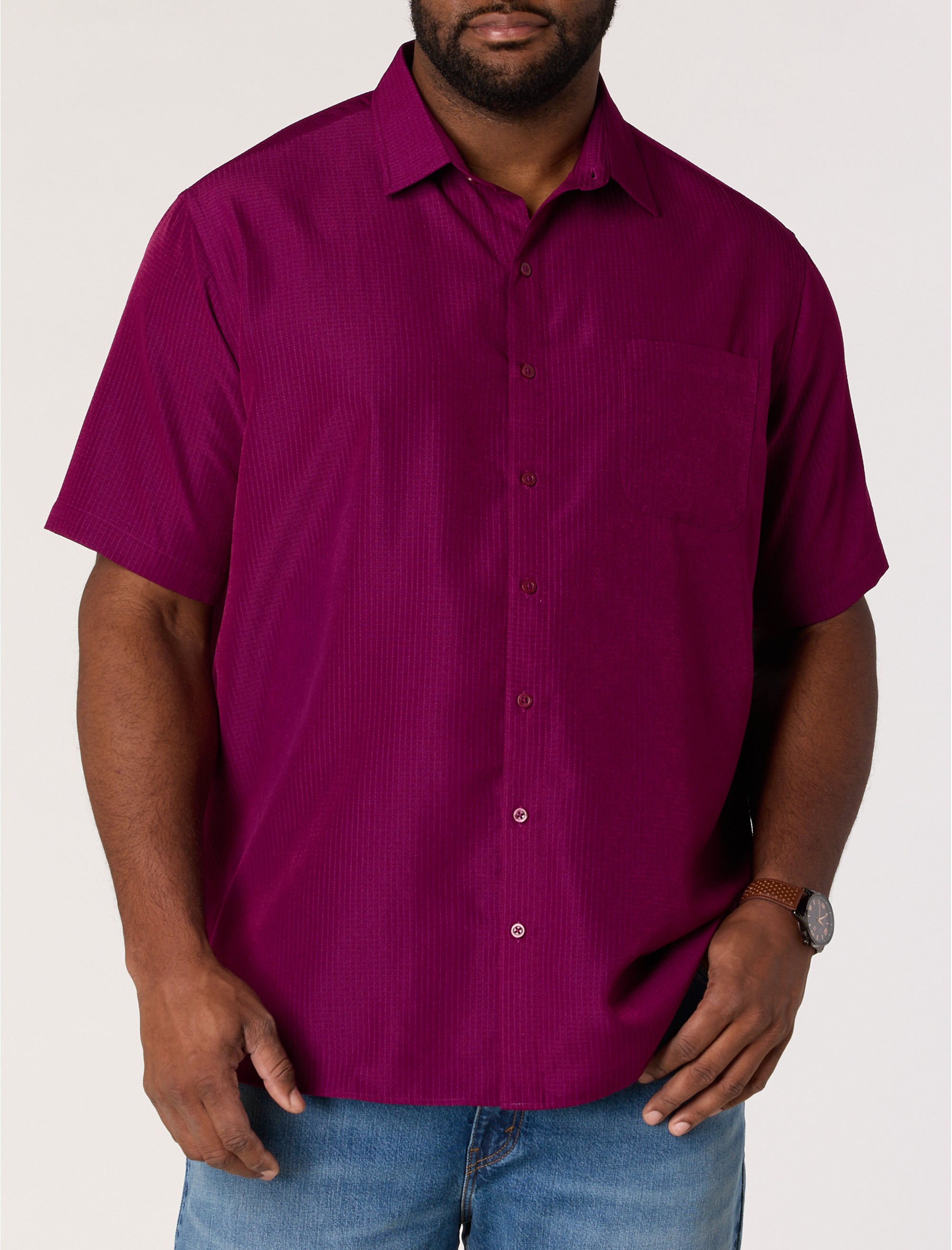 Microfiber Comfort Grid Sport Shirt - thumbnail 6