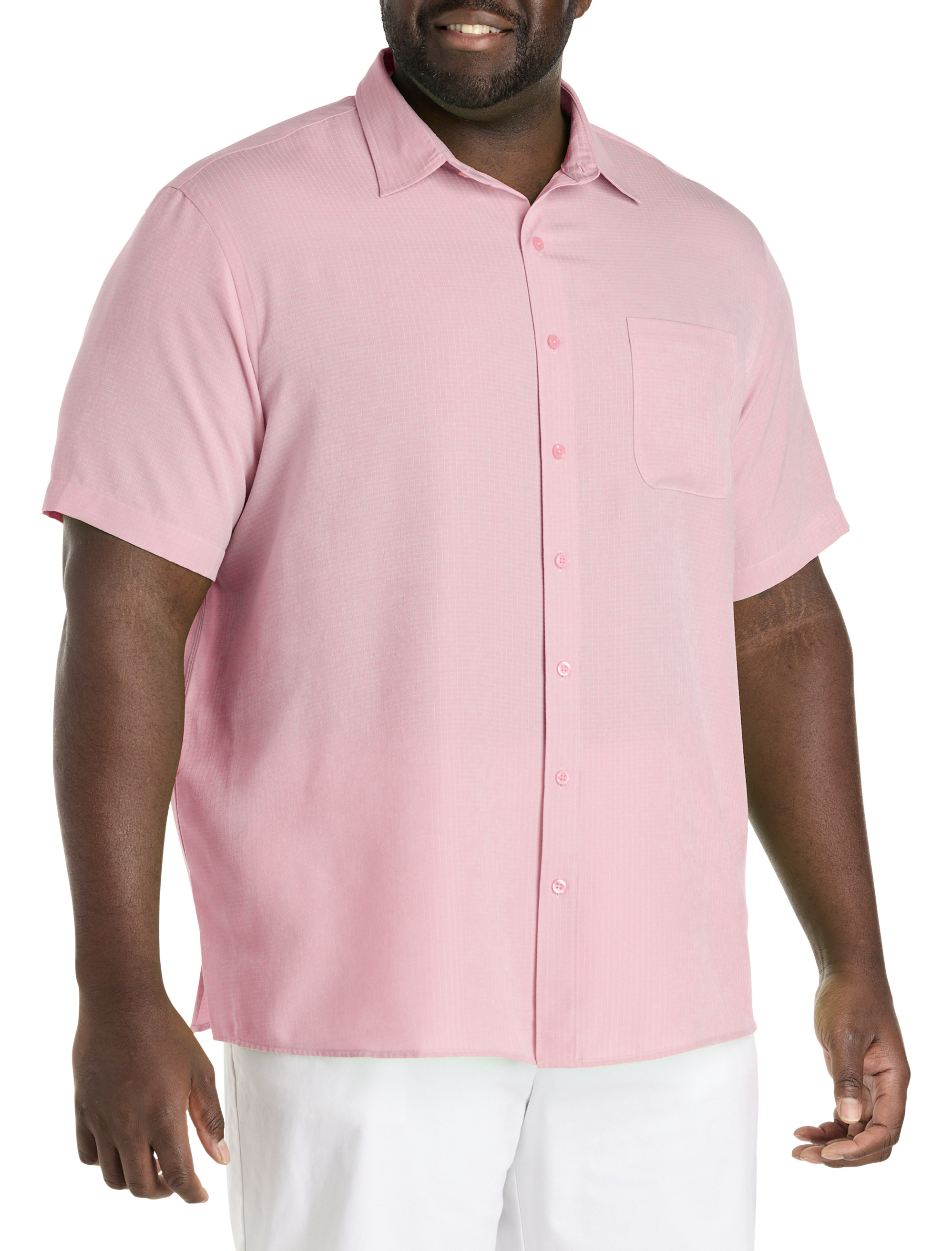 Big + Tall | Harbor Bay Microfiber Comfort Grid Sport Shirt | DXL