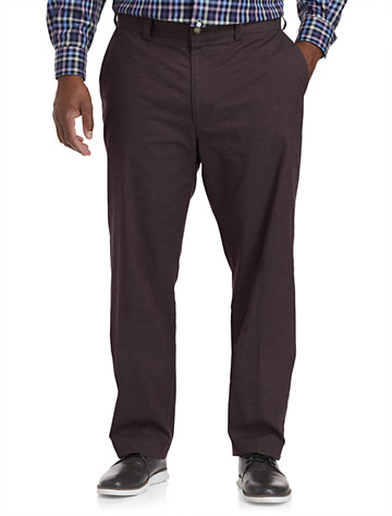 Oak Hill by DXL Big and Tall Pleated Premium Stretch Twill Pants Dark Grey 48R 30 