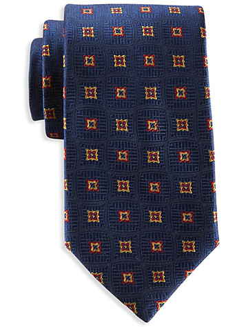Rochester by DXL Designed in Italy Small Geo Dot Silk Tie 