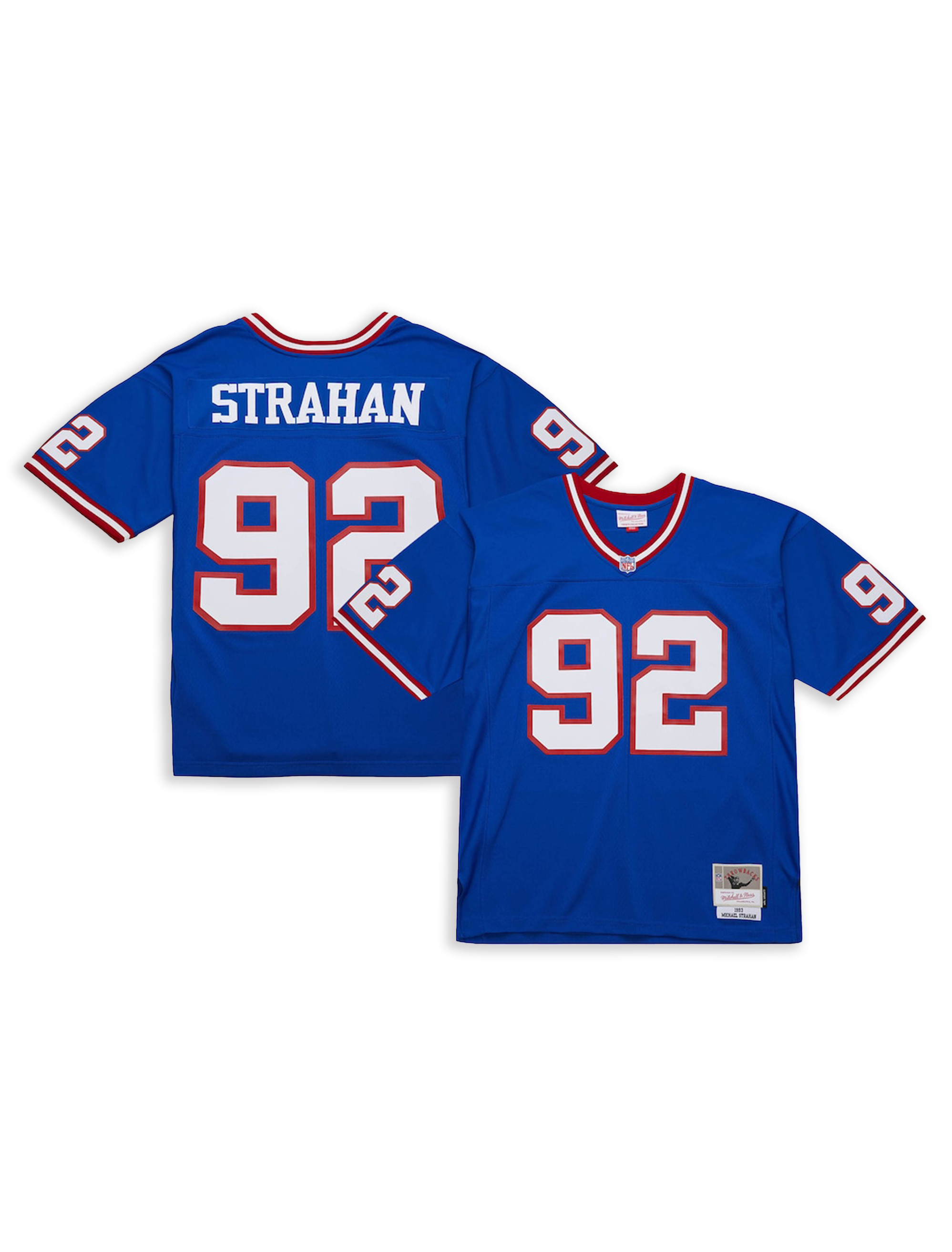 Men's Mitchell & Ness Michael Strahan Royal New York Giants Big & Tall 1993 Retired Player Replica Jersey