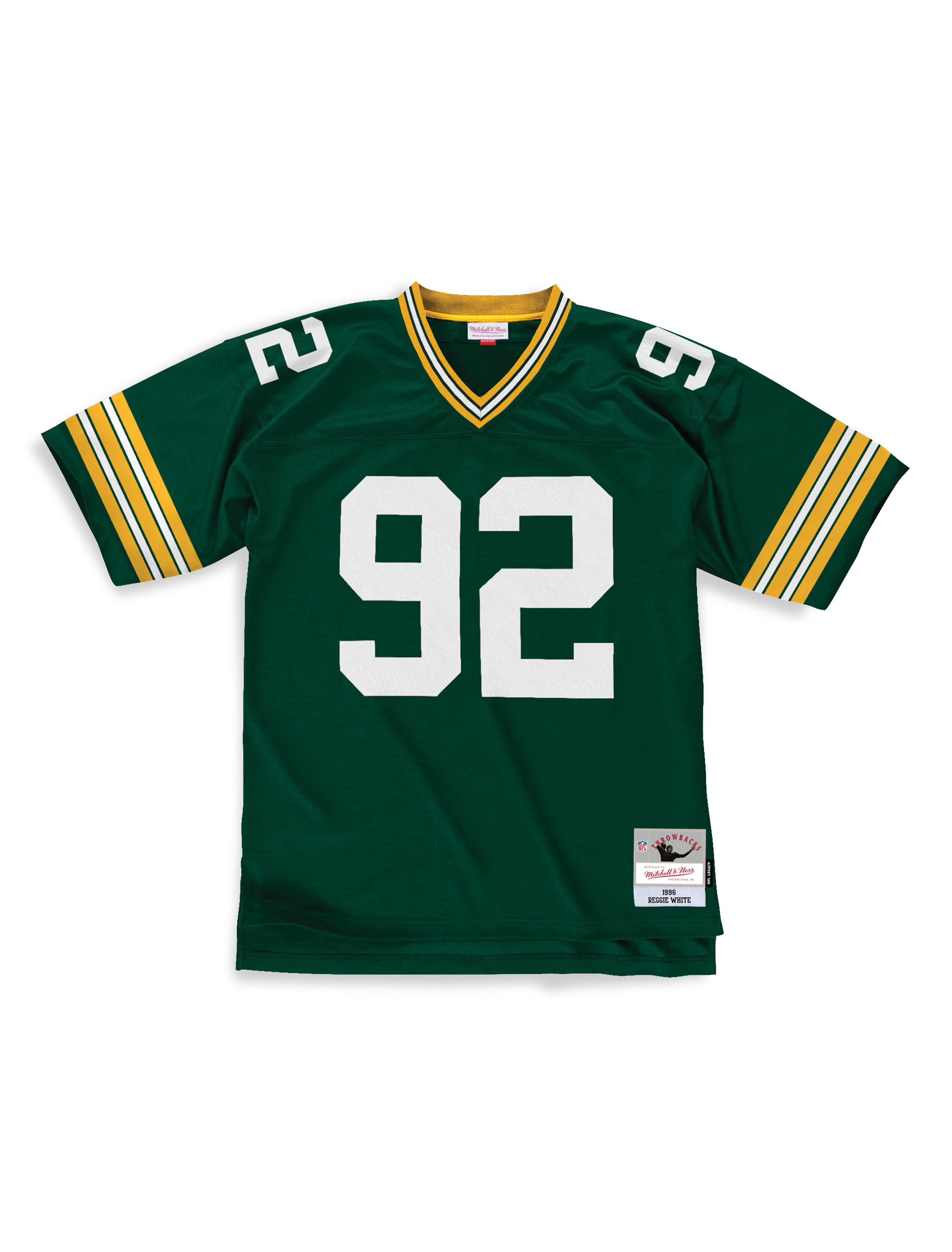 Men's Mitchell & Ness Reggie White Green Green Bay Packers Big & Tall 1996 Retired Player Replica Jersey