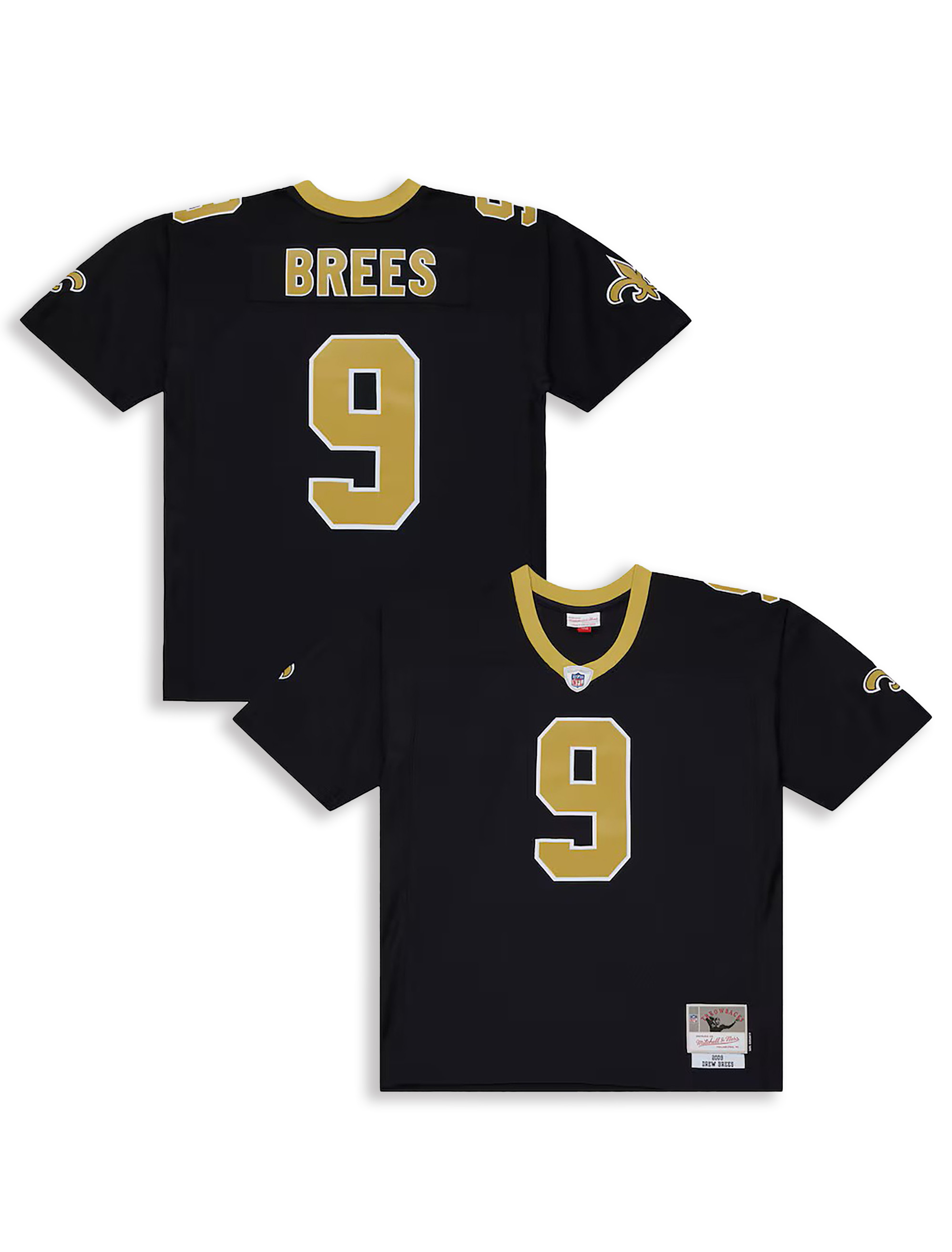 Men's Mitchell & Ness Drew Brees Black New Orleans Saints Big & Tall 2009 Legacy Retired Player Jersey
