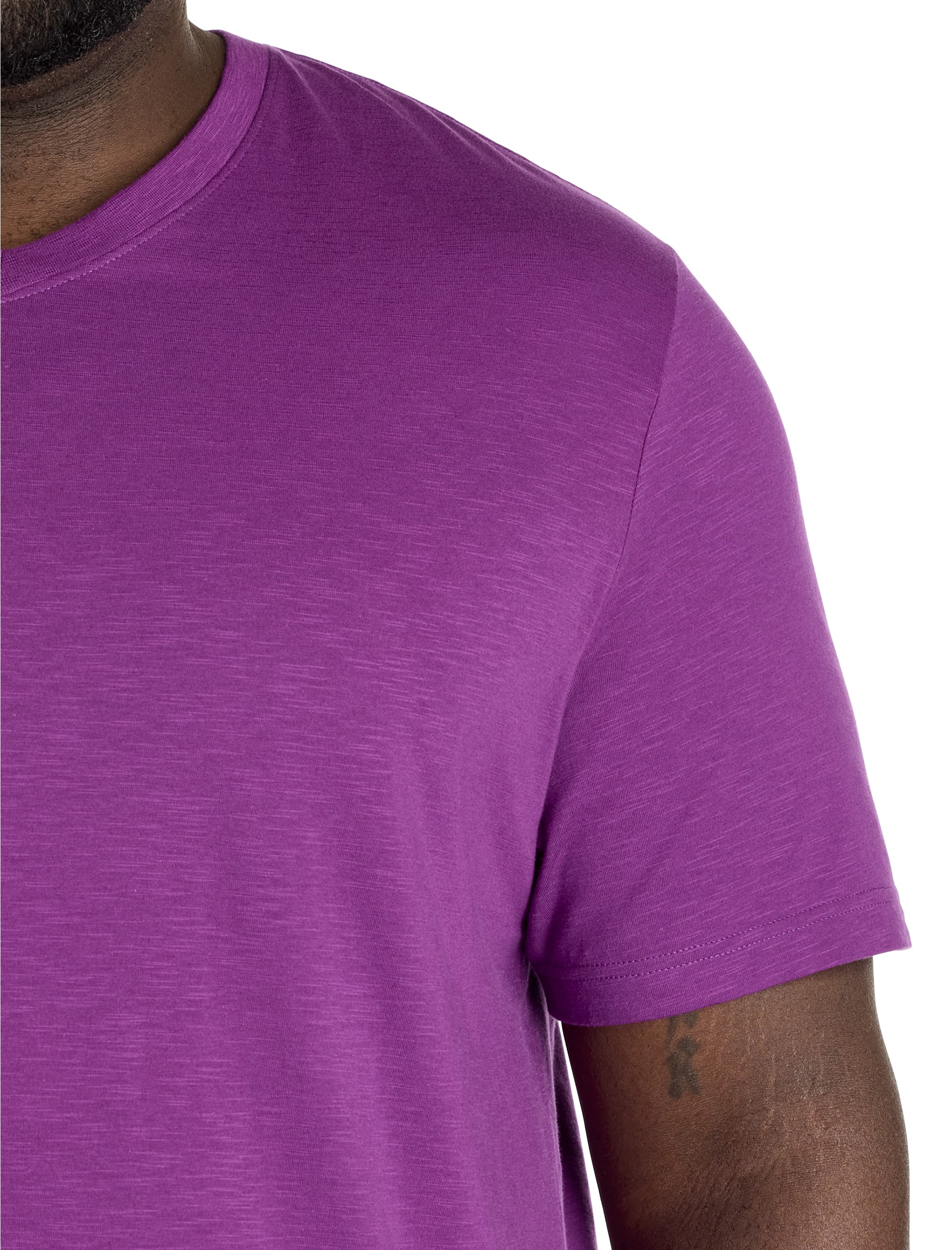 Slub Knit V-Neck T-Shirt - thumbnail 4