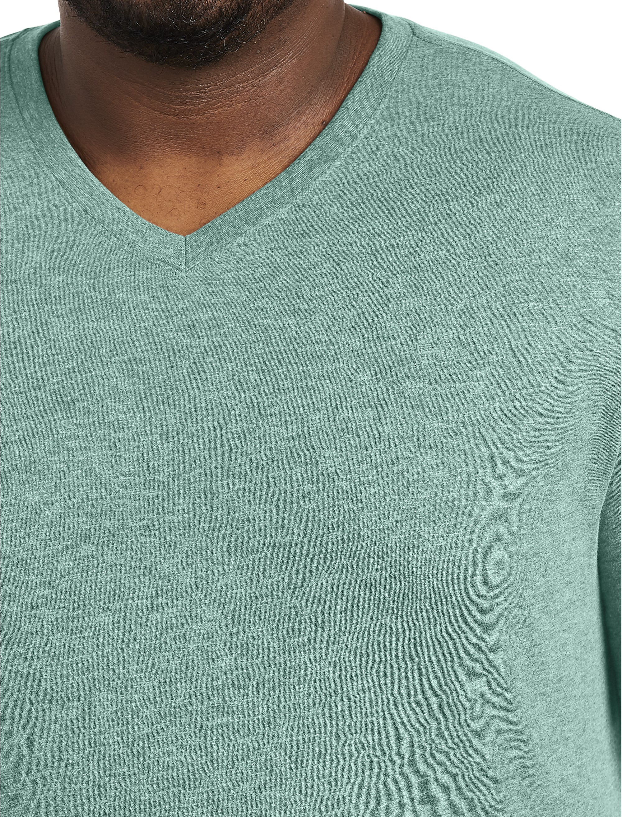 Slub Knit V-Neck T-Shirt - thumbnail 2