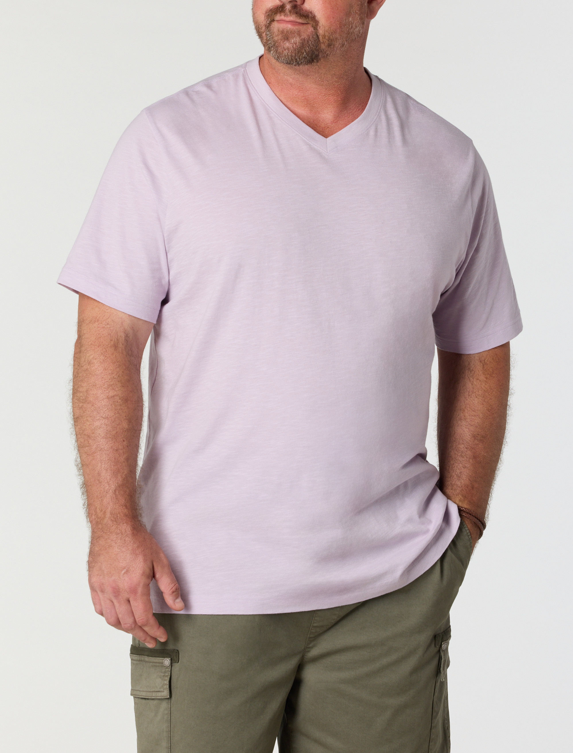 Big + Tall | Harbor Bay Slub Knit V-Neck T-Shirt | DXL