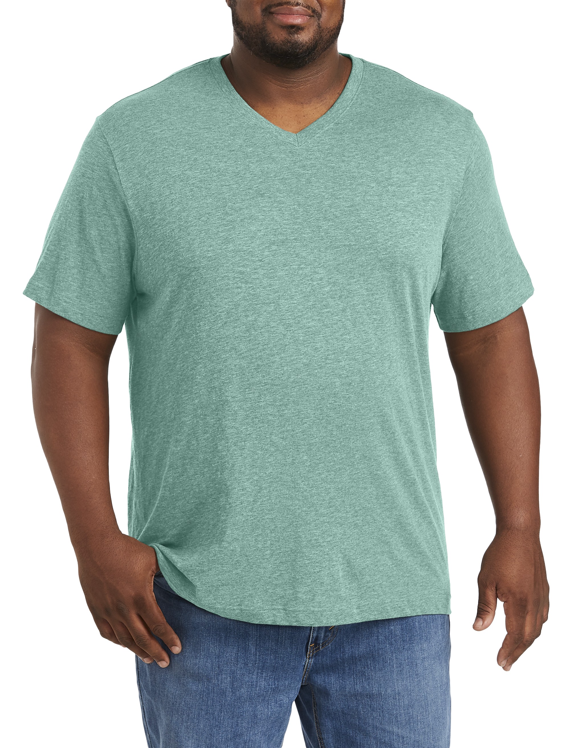 Slub Knit V-Neck T-Shirt
