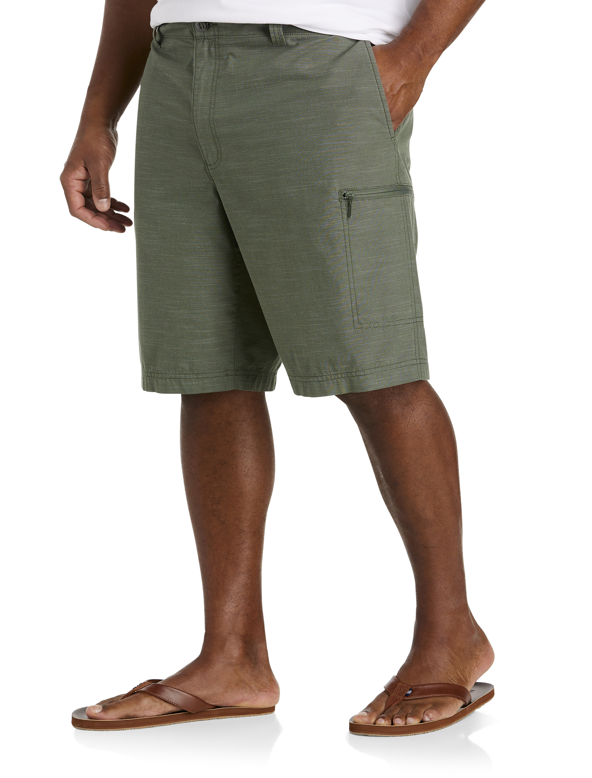 Men's Big & Tall True Nation Broken-In Twill Cargo Shorts, Size: 54, Green