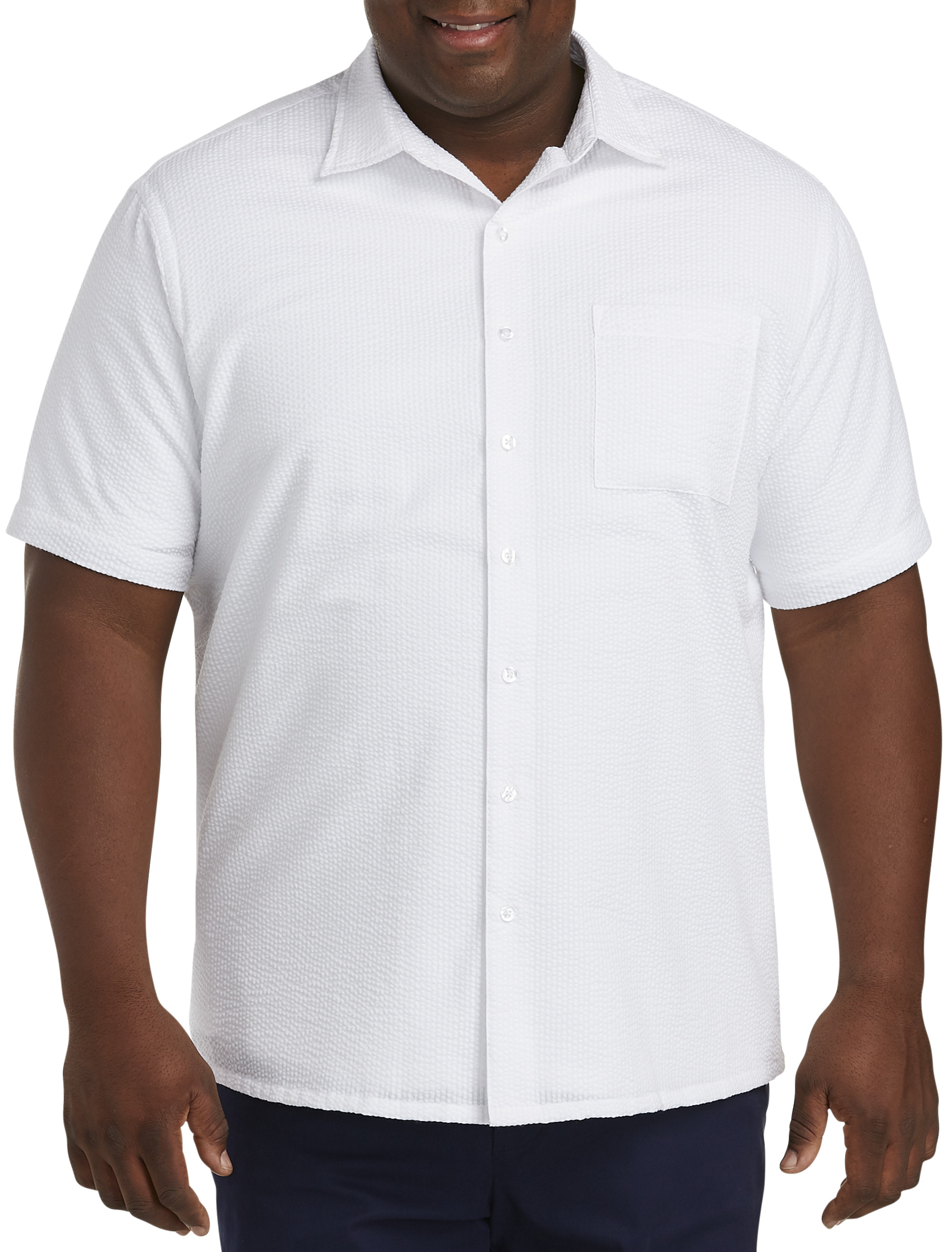 Big and Tall, Oak Hill Seersucker Stripe Sport Shirt