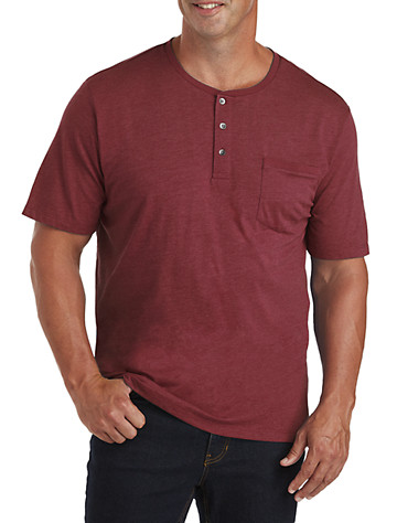 Harbor Bay by DXL Big and Tall Wicking Jersey Henley Shirt