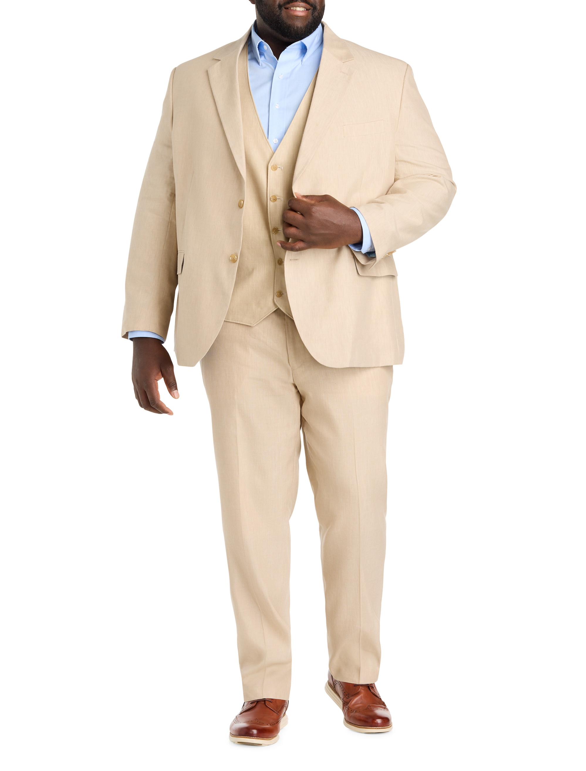 Big + Tall | Oak Hill Linen-Blend Suit Pants | DXL