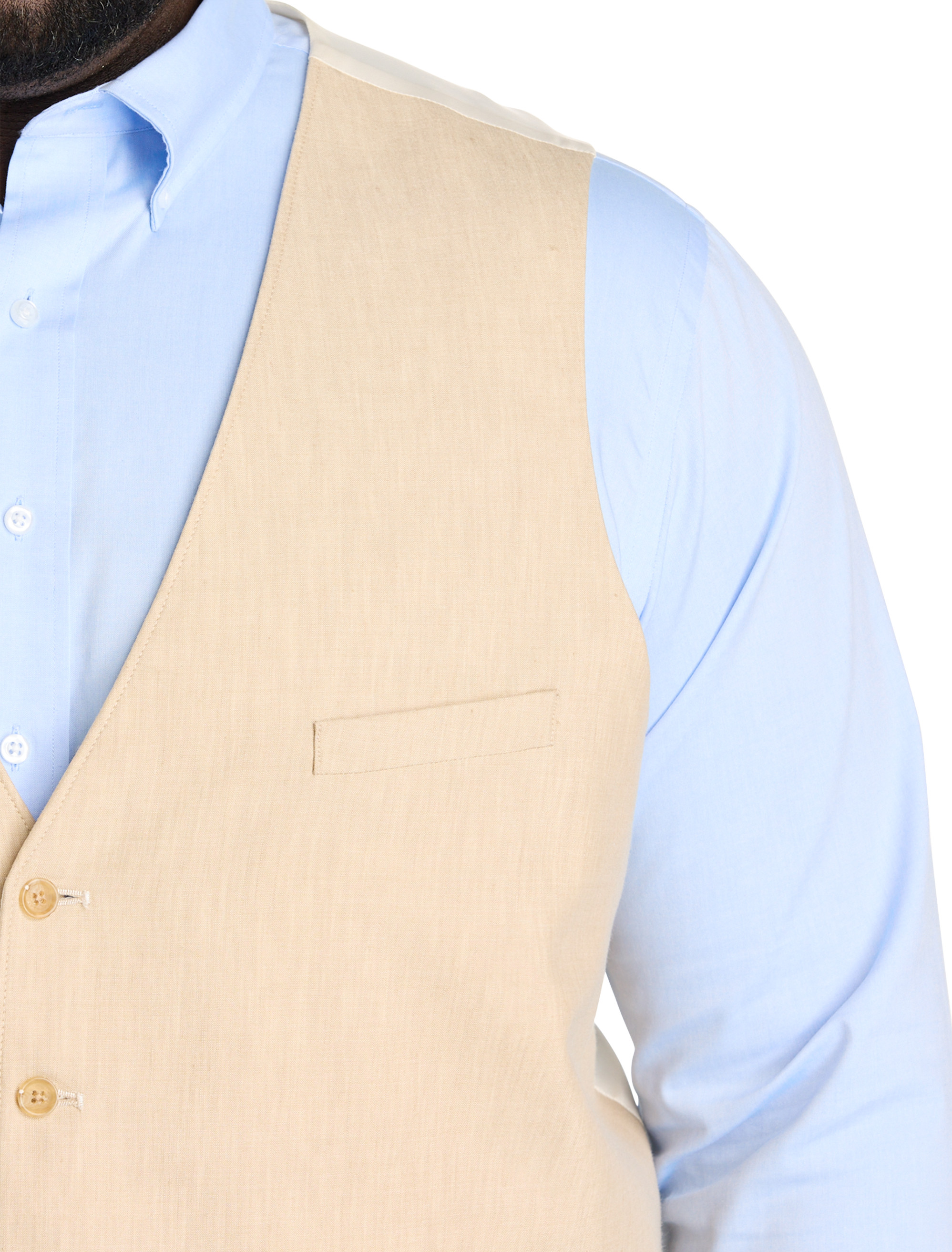 OH LINEN REV VEST FLAX WHITE