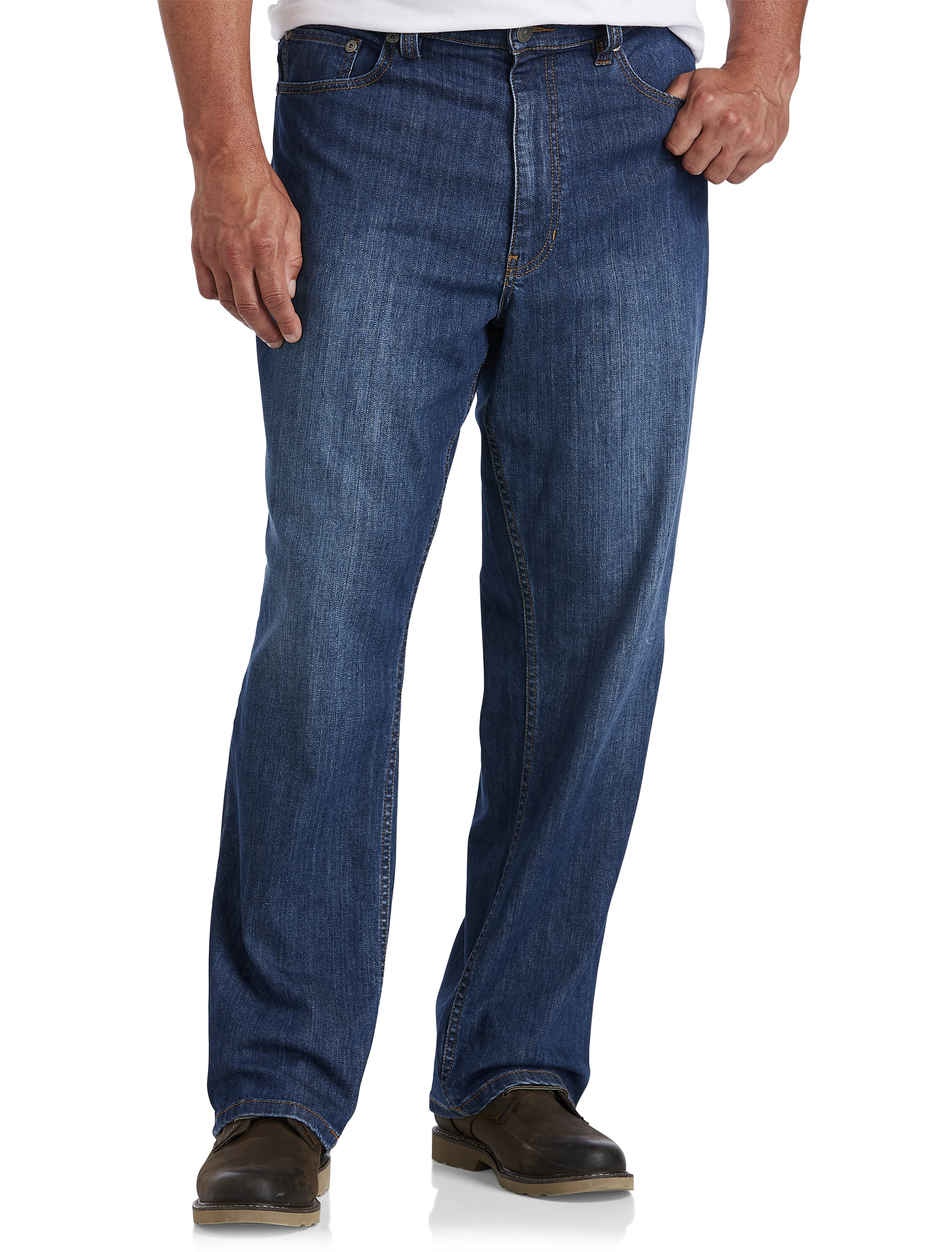 Big + Tall, True Nation Basic Blue Relaxed-Fit Stretch Jeans