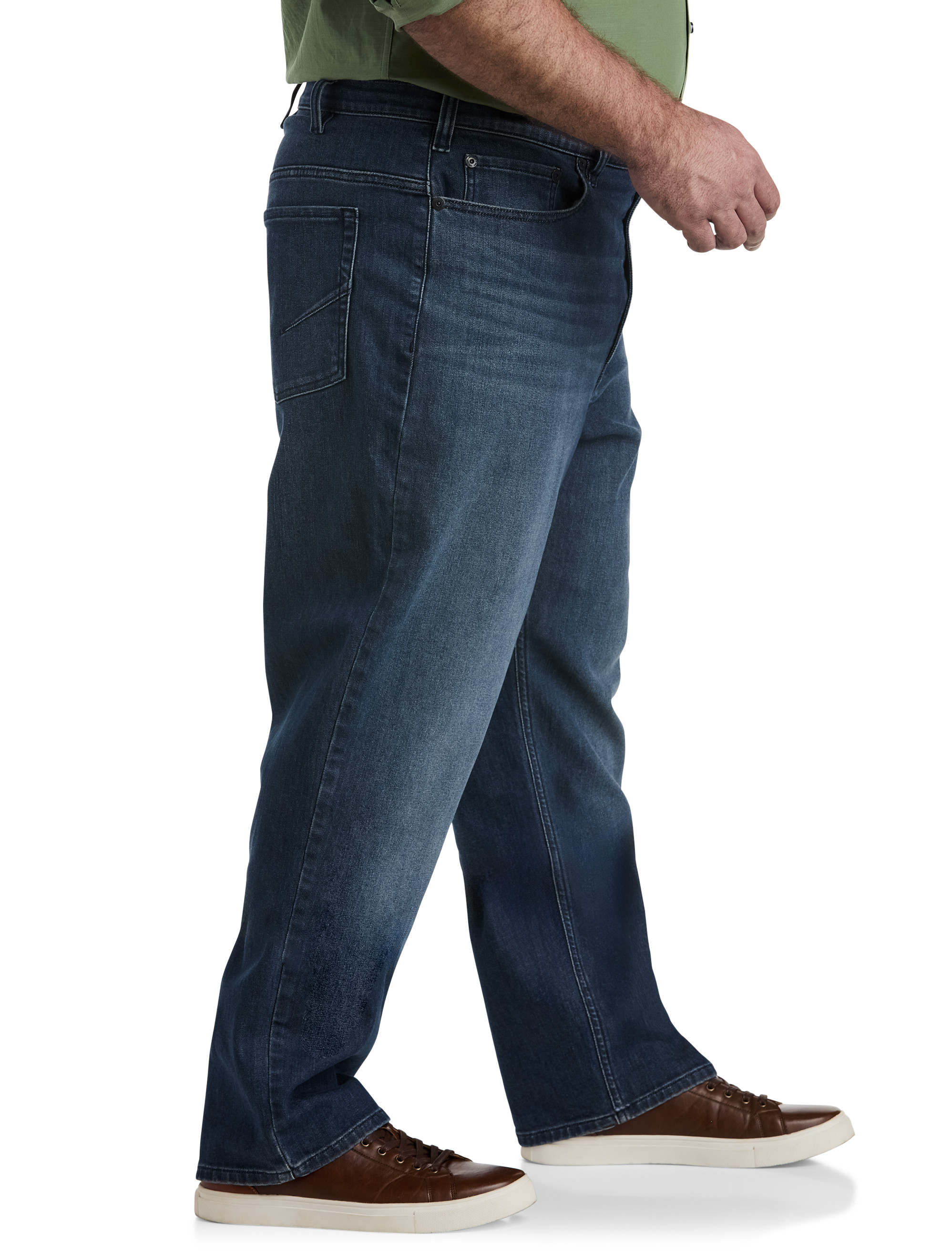 Loose-Fit Stretch Dark Wash Jeans