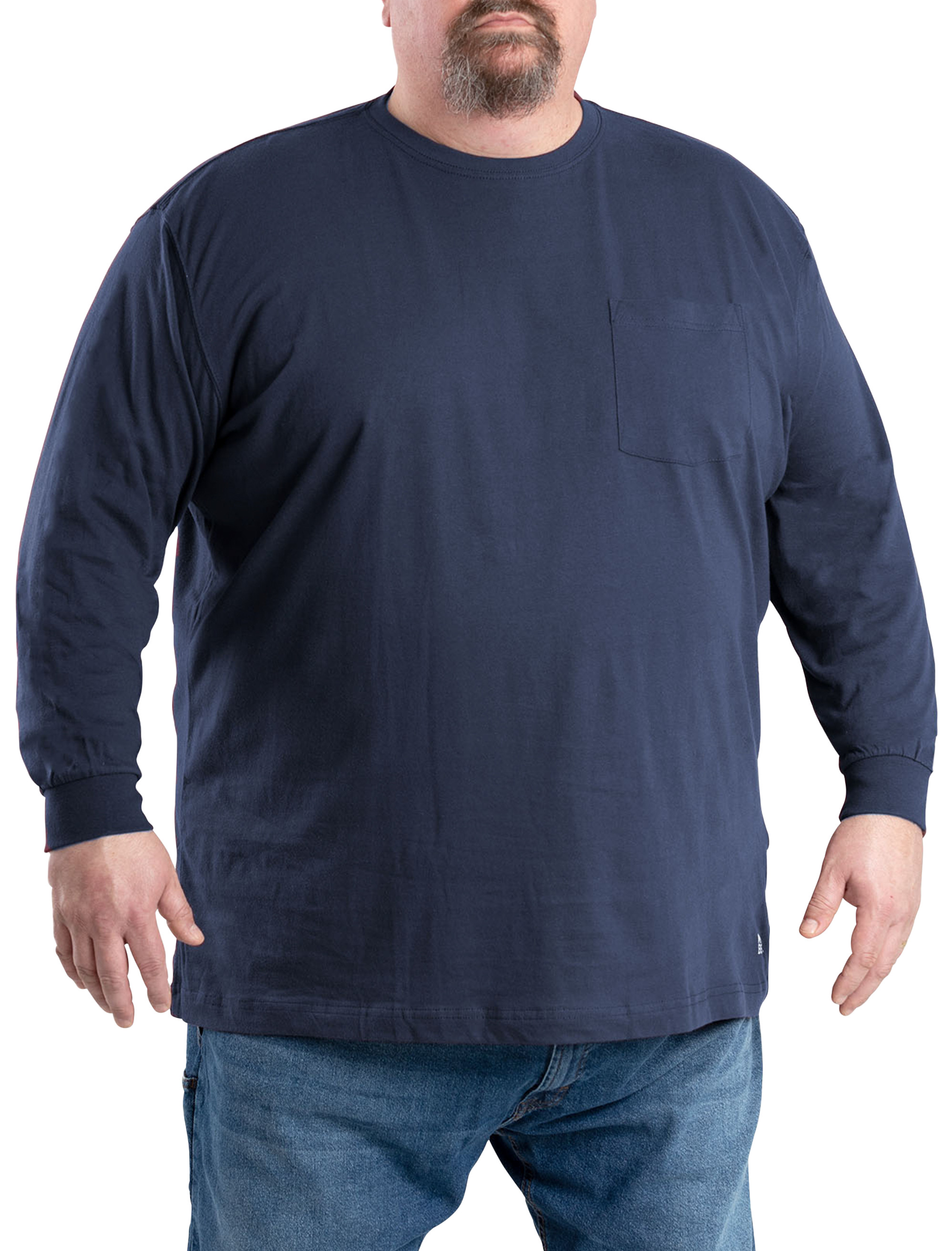 Berne Men's Heavyweight Long Sleeve Pocket T-Shirt, Black, XL