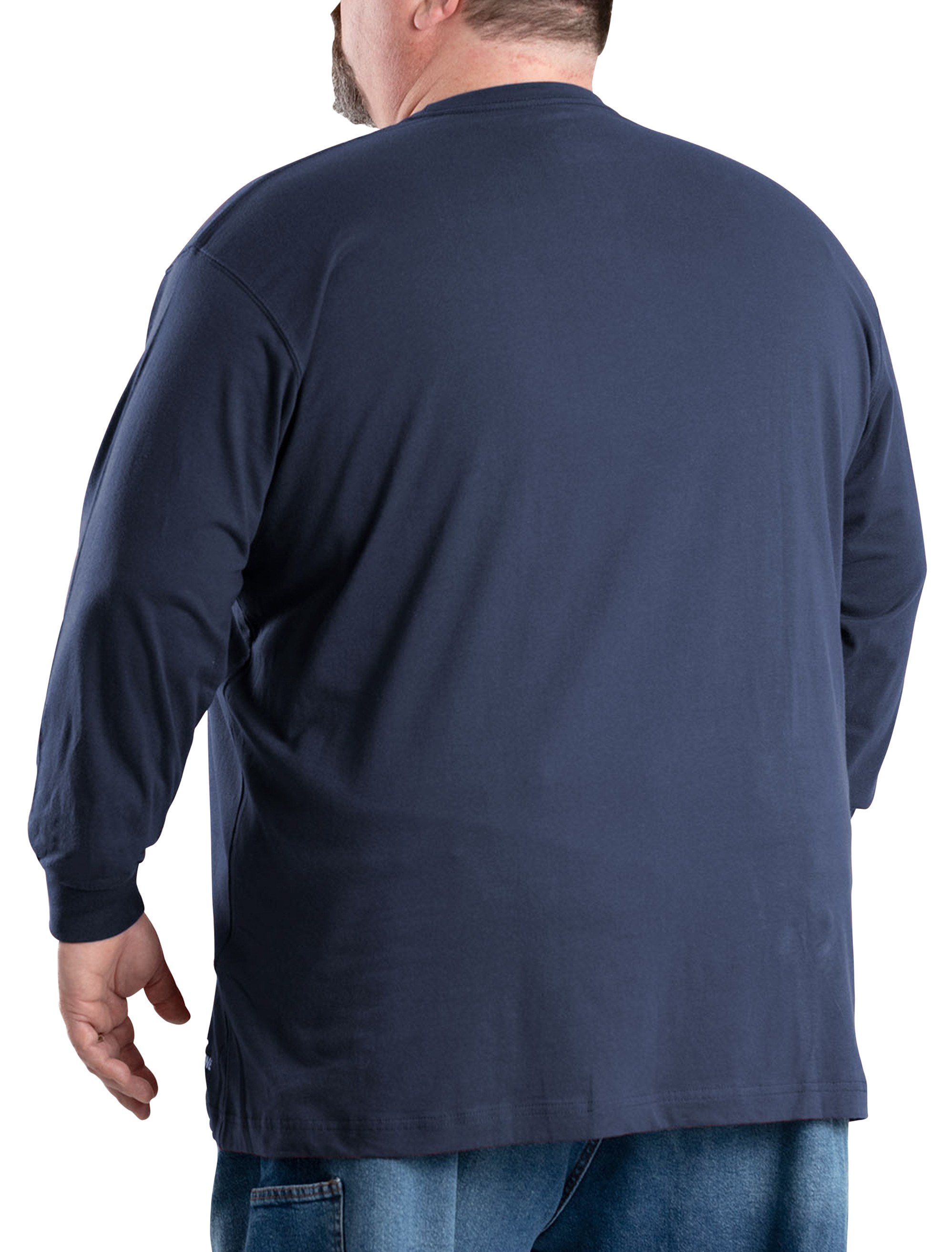 BERNE LS HVYWGHT PKT TEE NAVY