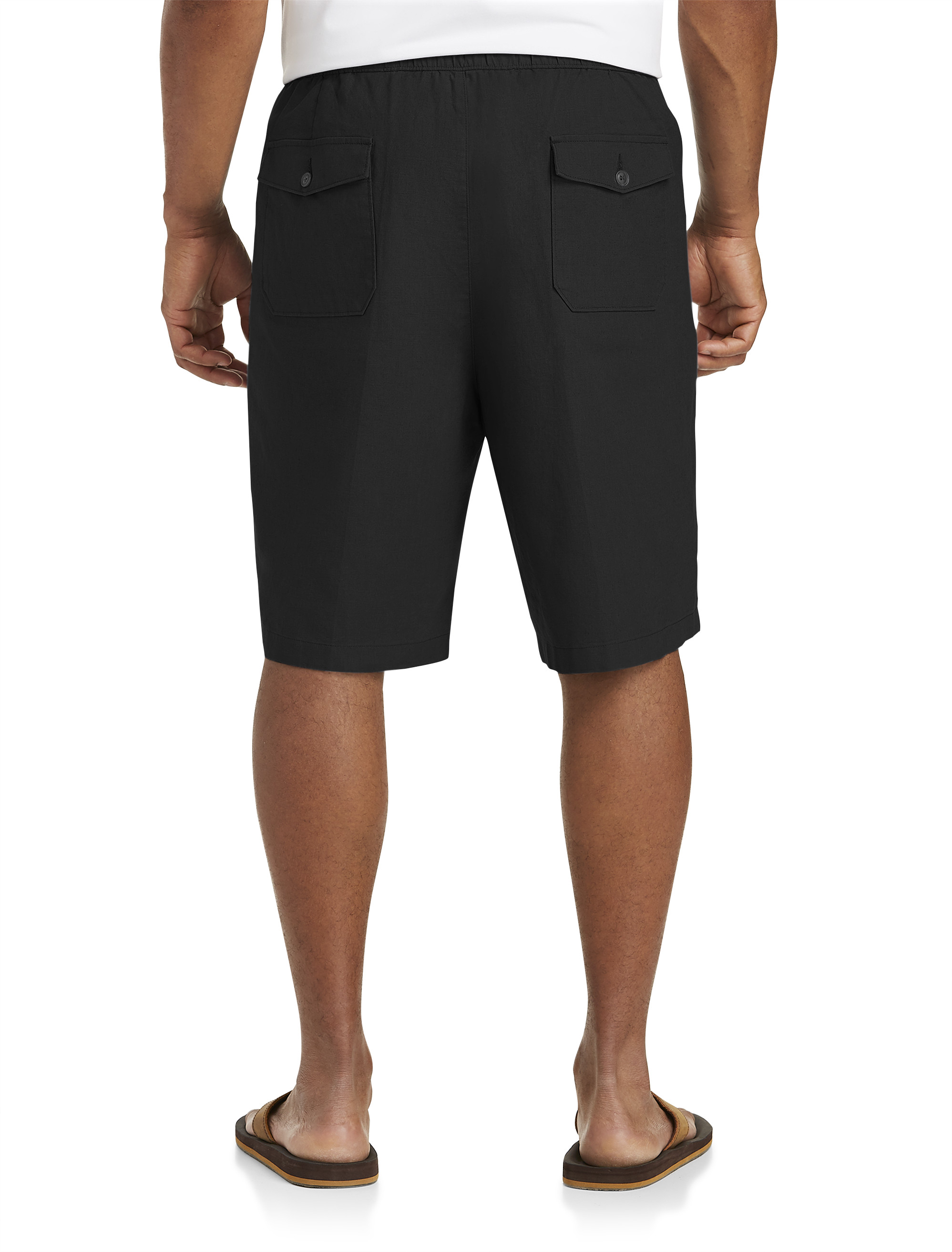 Linen-Blend Drawstring Shorts