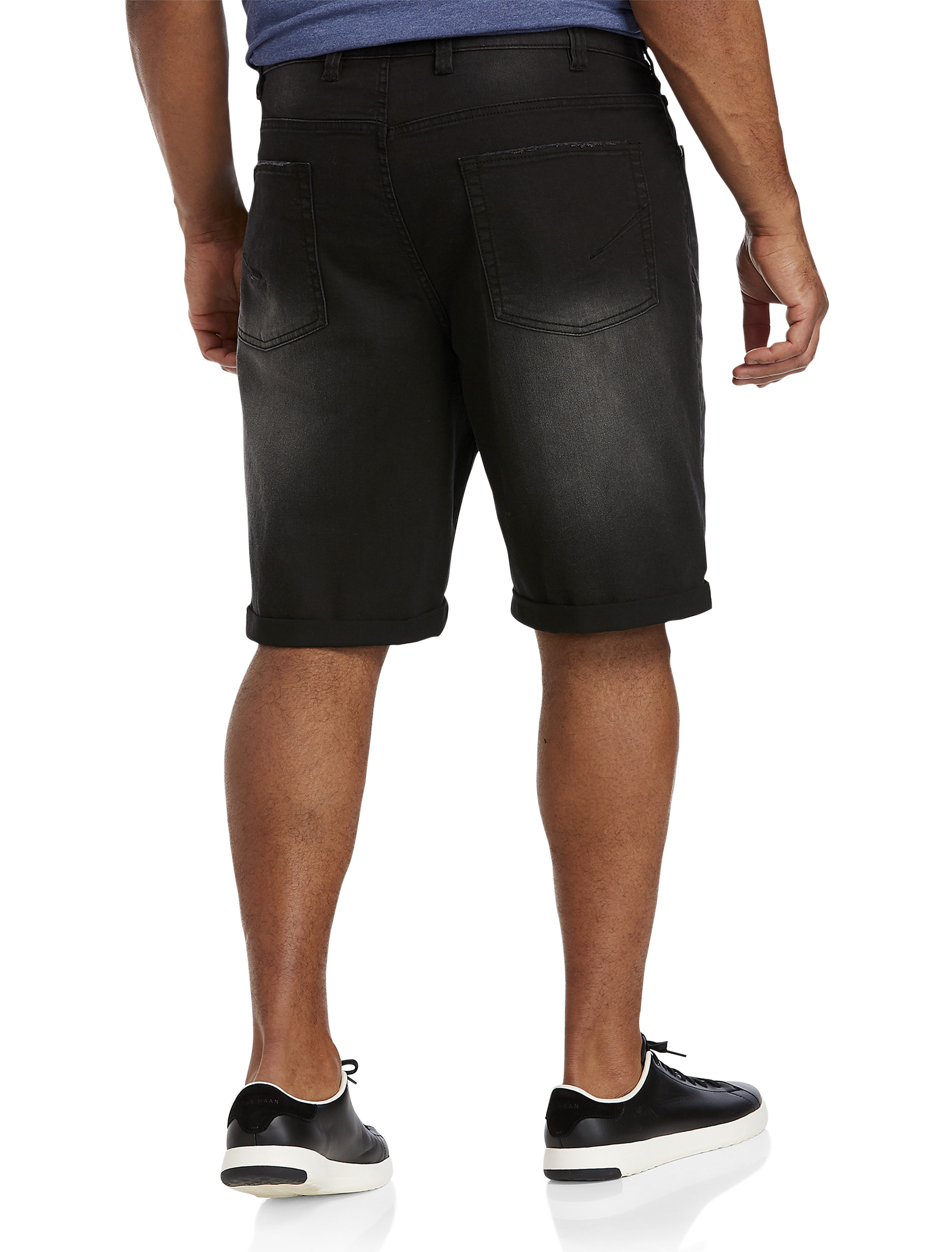 Washed Black Denim Shorts