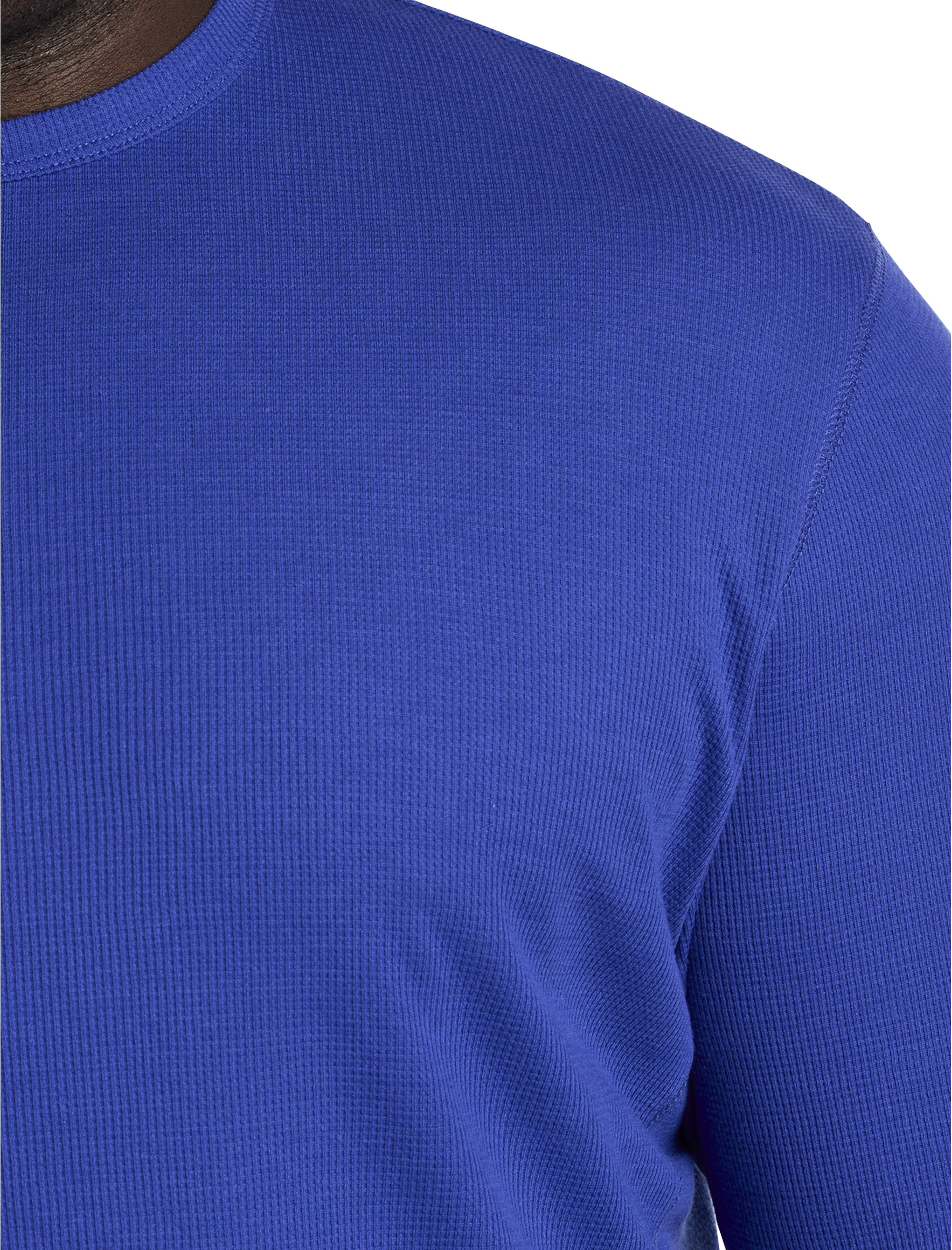 Long-Sleeve Waffle-Knit Crewneck Tee - thumbnail 6