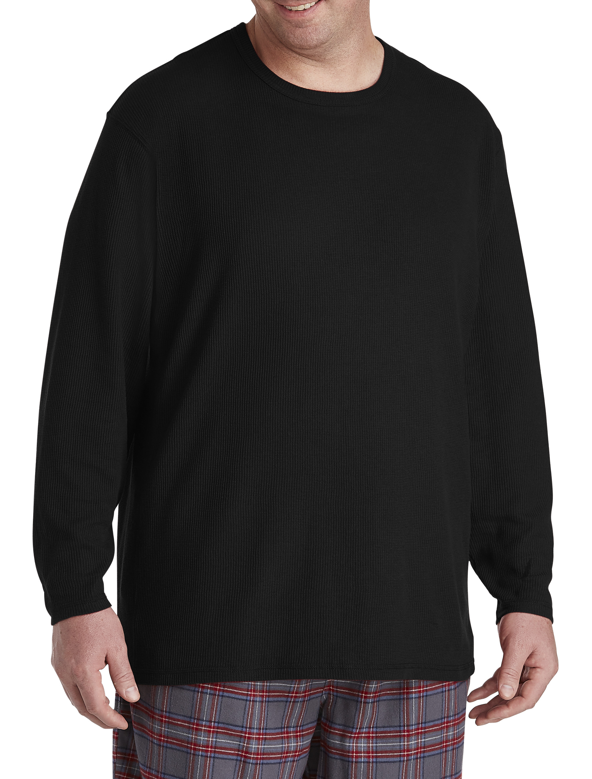 PROFILE Men's Black Kansas City Chiefs Big & Tall Waffle-Knit